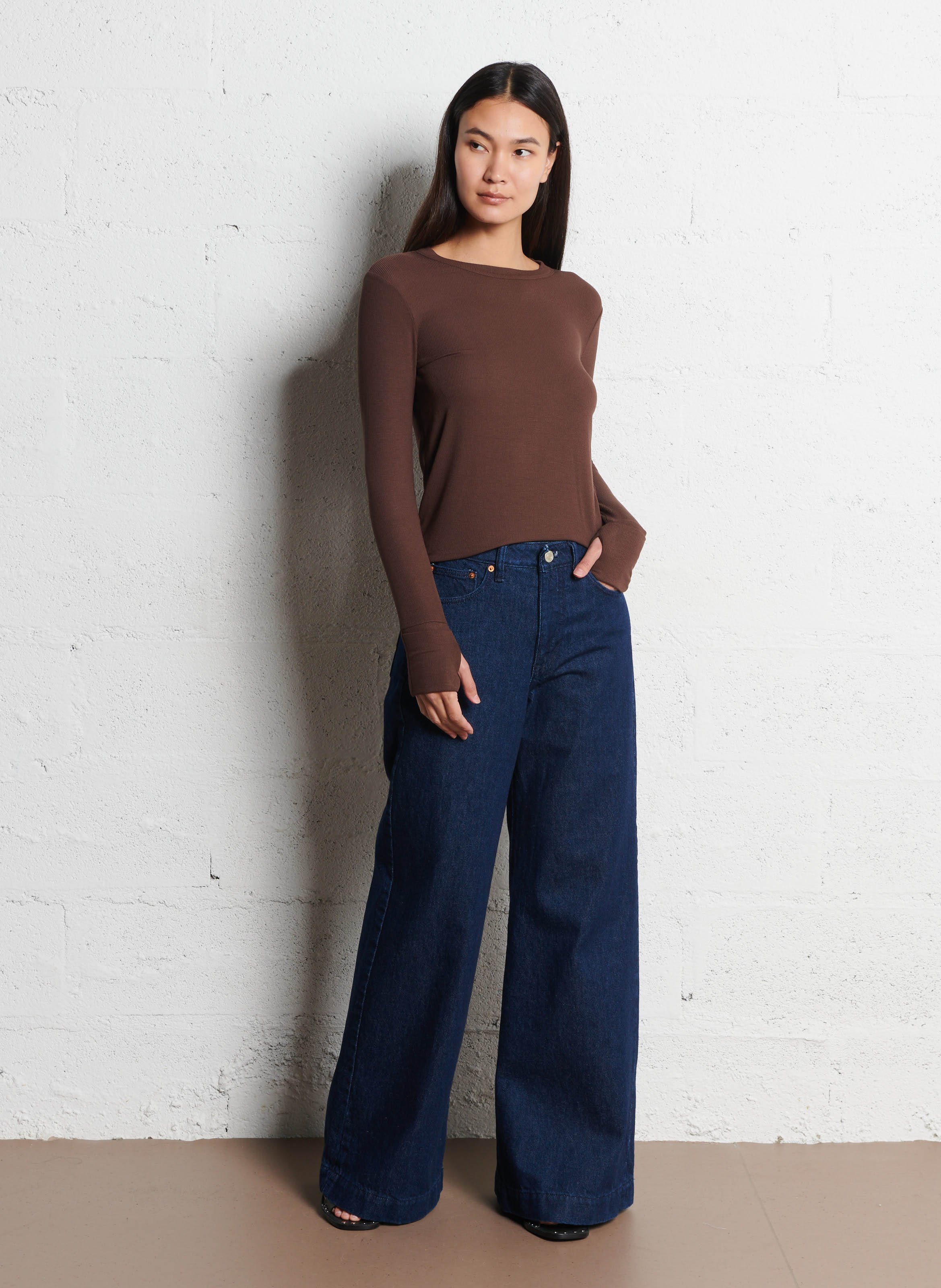 Tee-shirt droit col rond micha BA&SH Noir