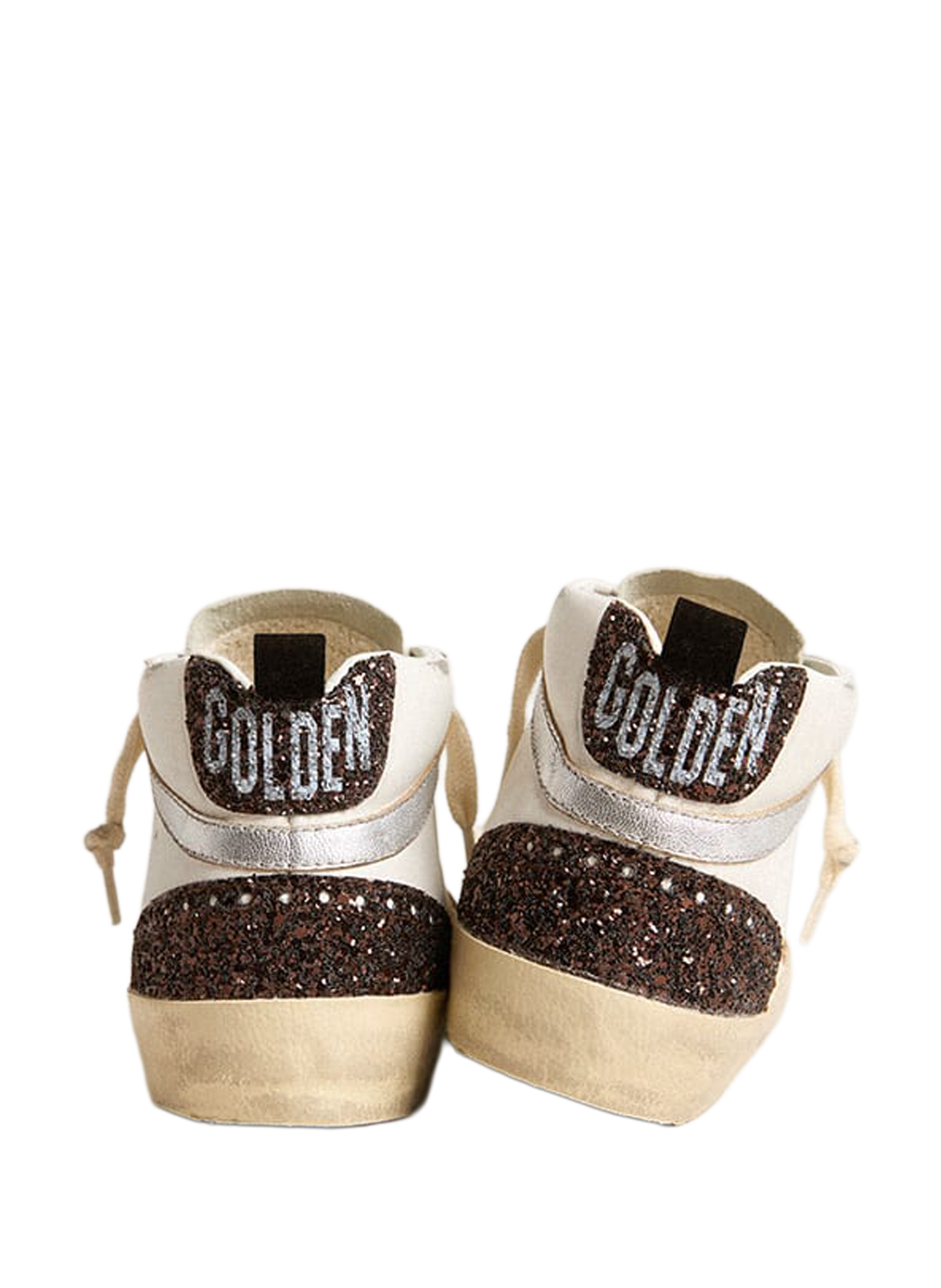 Baskets Mid-Star en cuir mélangé GOLDEN GOOSE Blanc