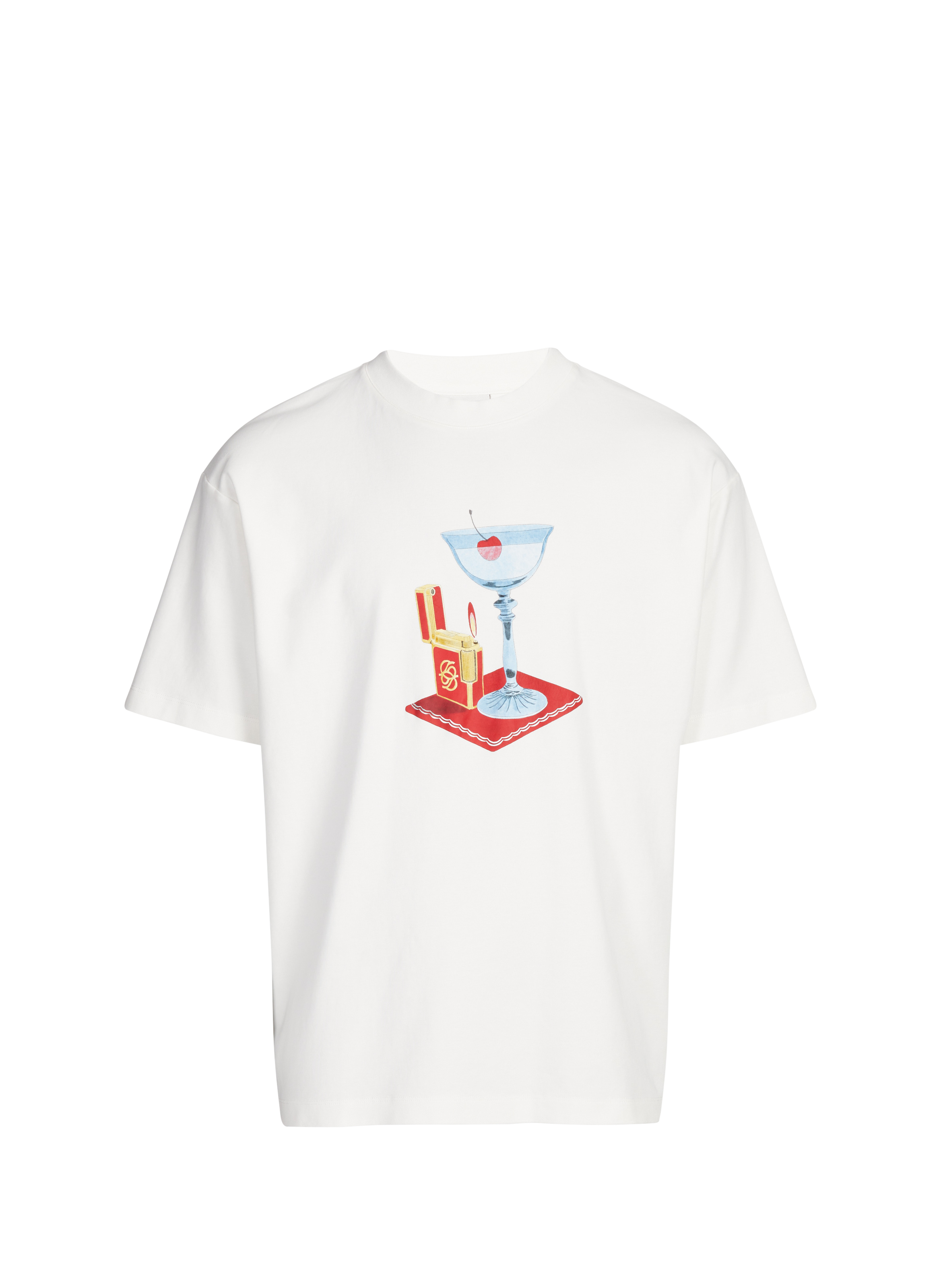 T-shirt imprimé à col rond en coton  Off white