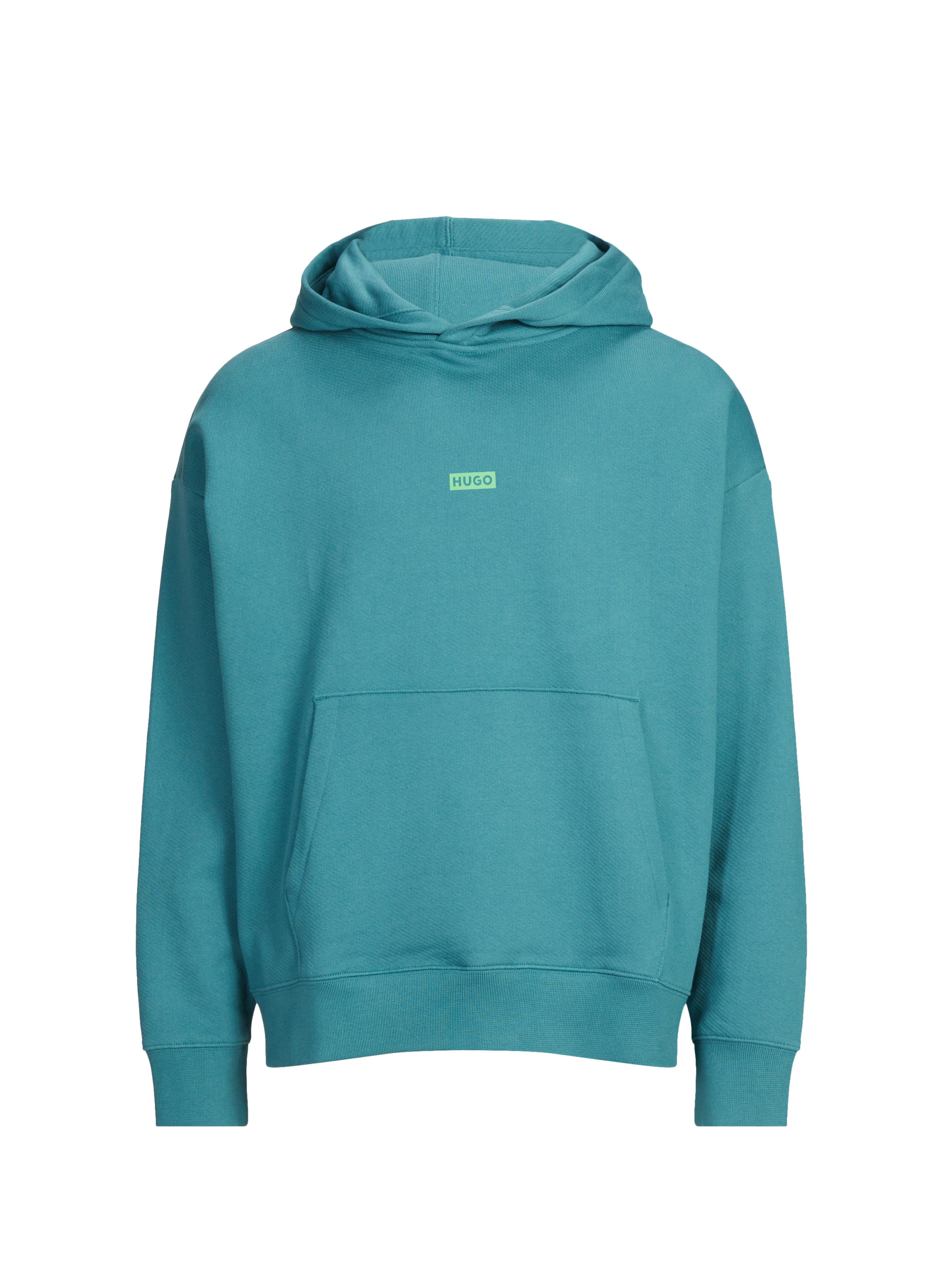 Oversized cotton hoodie HUGO BLUE Blue