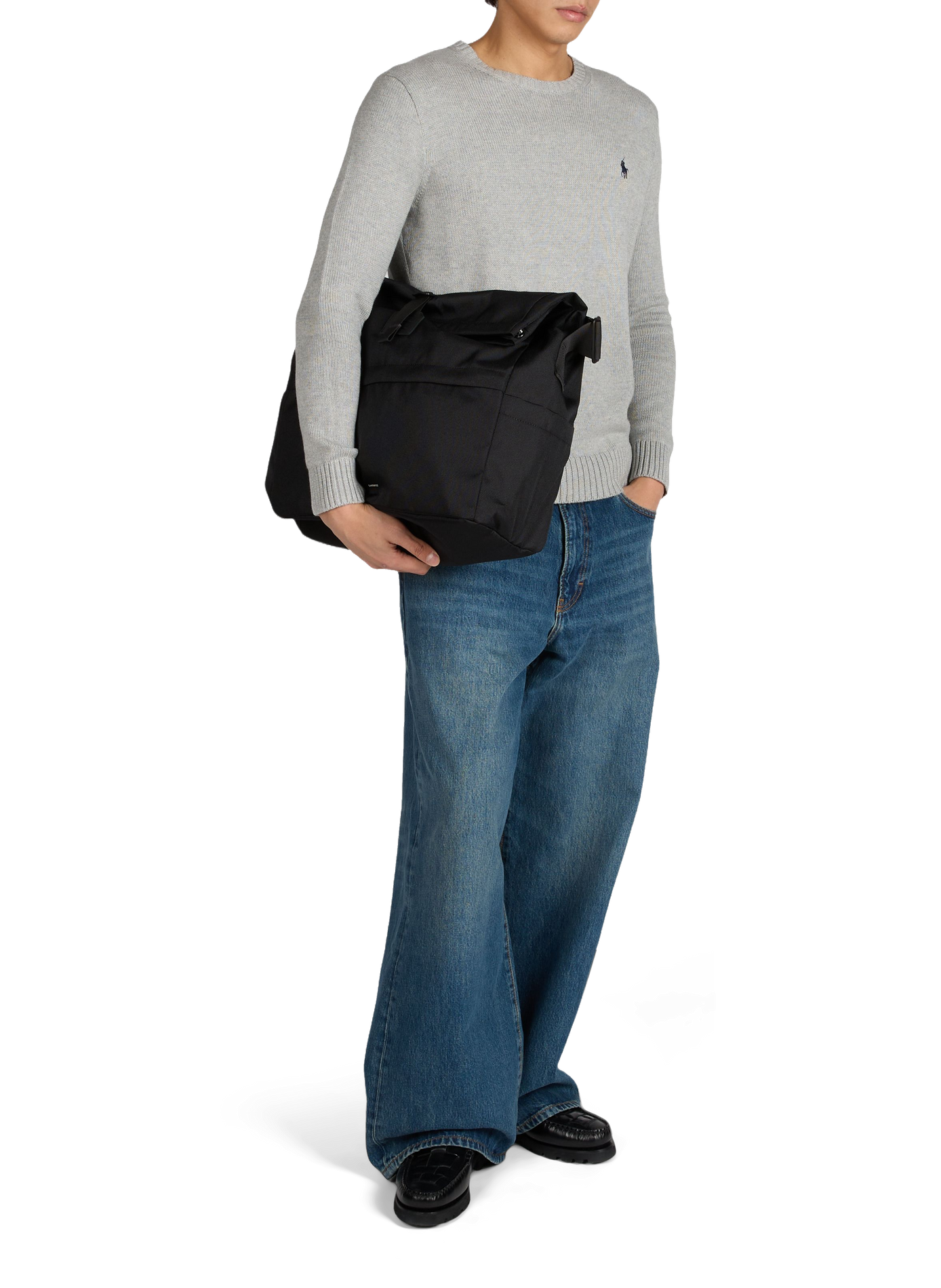 Ribbed round neck cotton sweater POLO RALPH LAUREN Grey