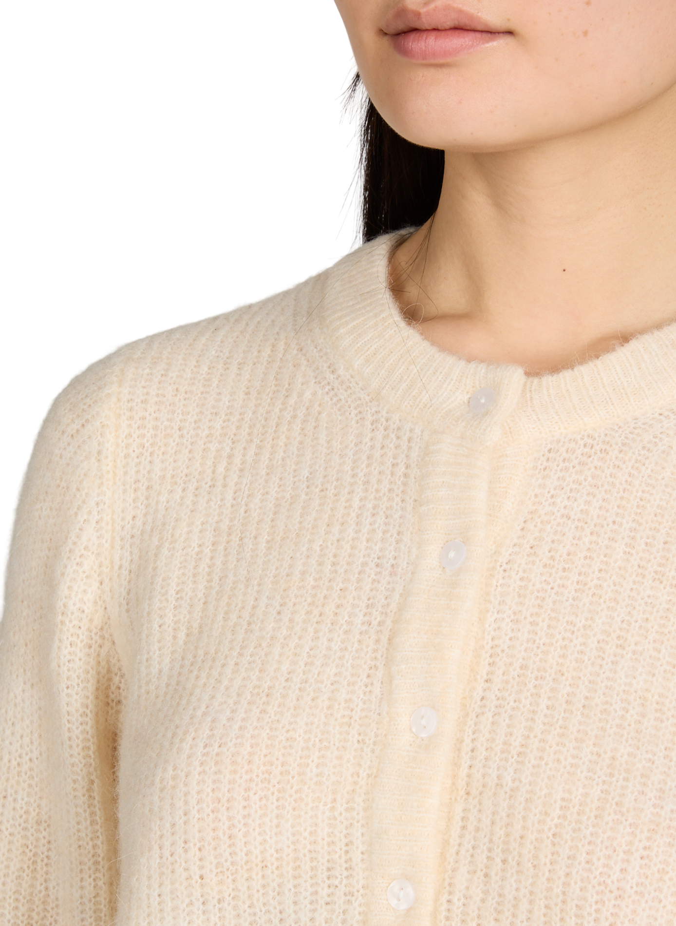Vilory ribbed round neck cardigan VILA Grey