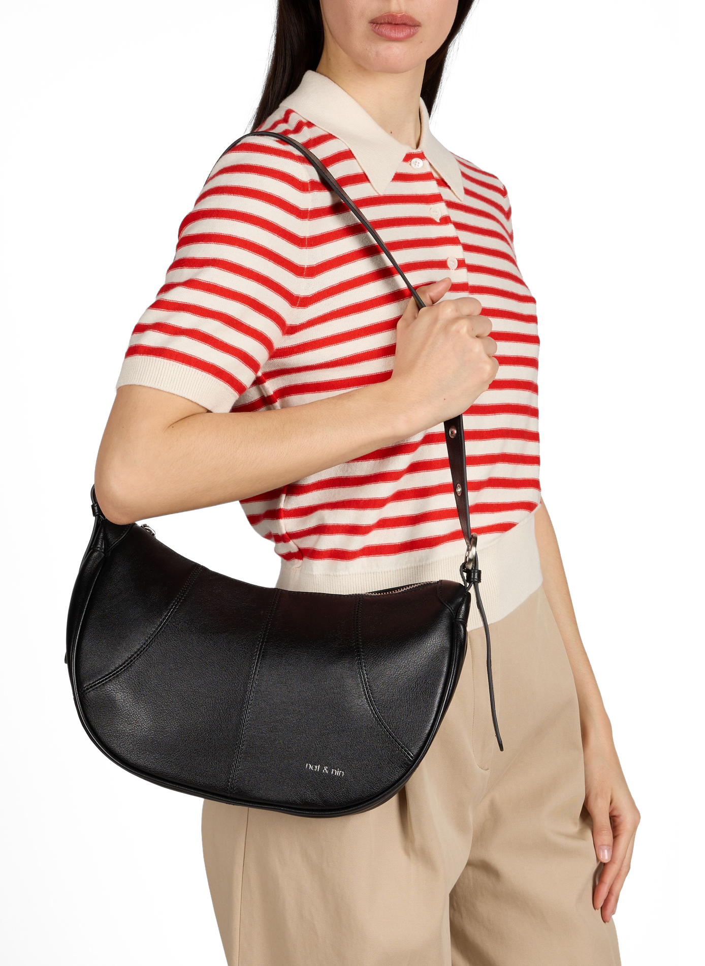 TARA leather bag NAT & NIN Black