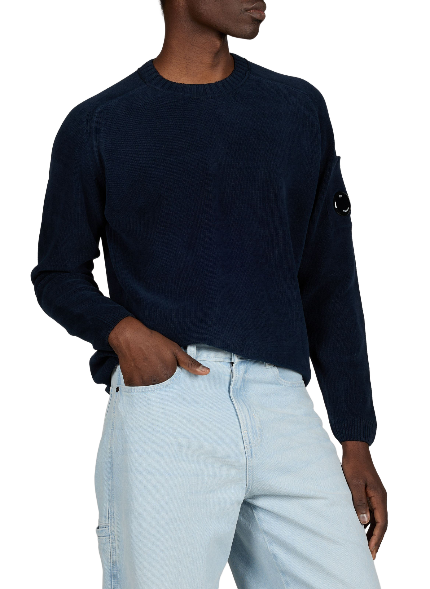 Round neck cotton sweatshirt CP COMPANY Blue