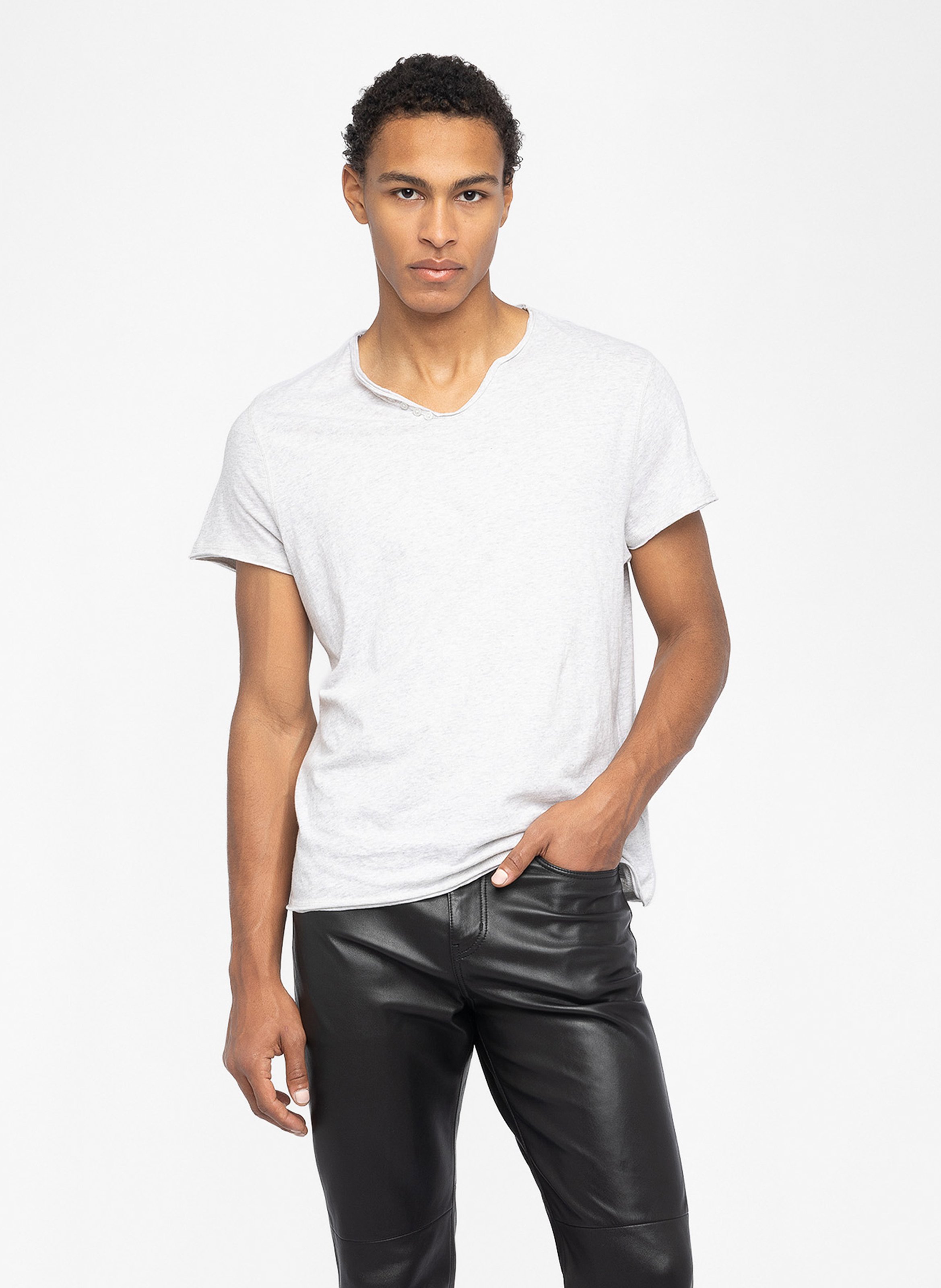 Tee-shirt droit en coton monastir ZADIG&VOLTAIRE Gris