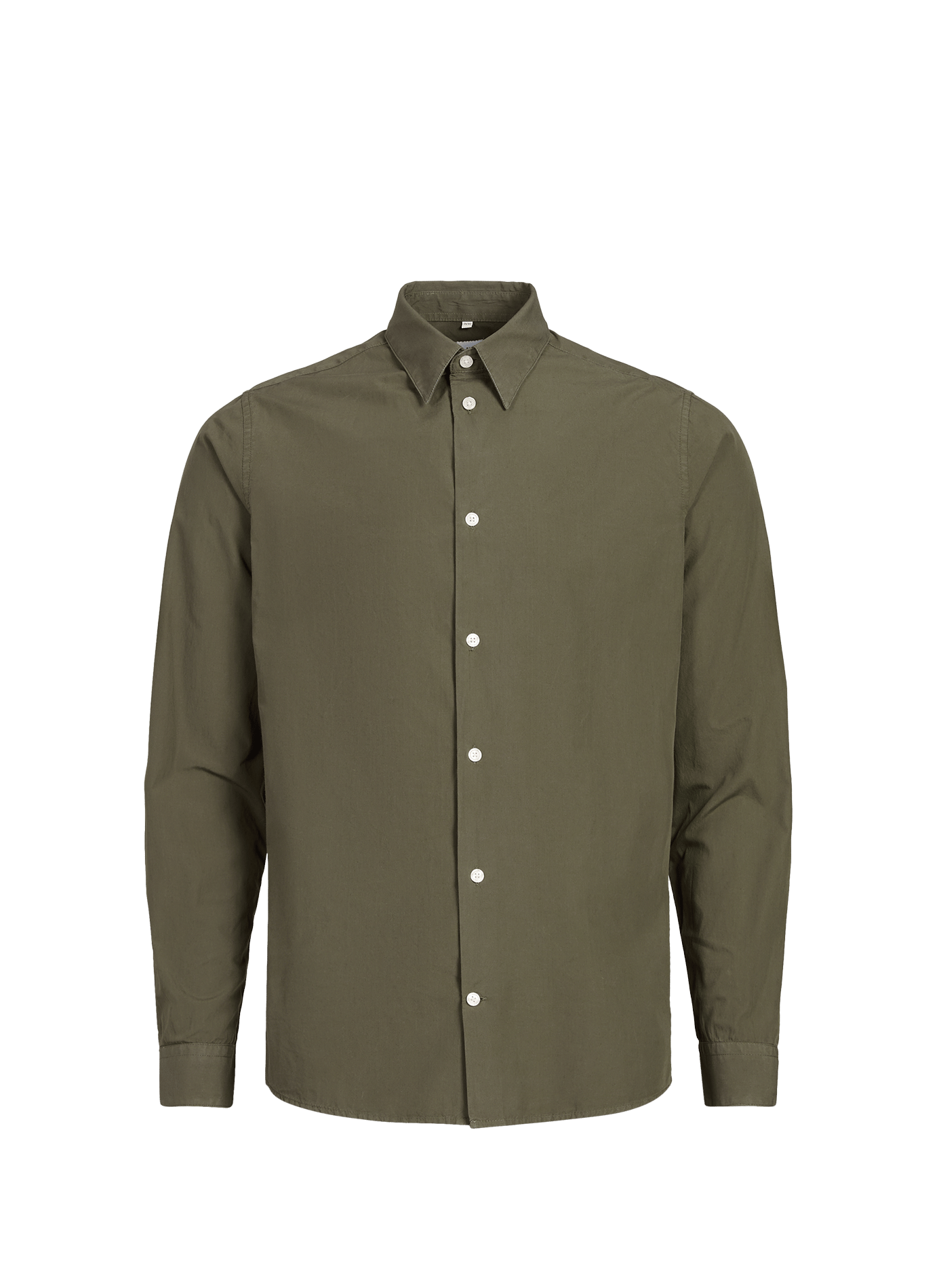 Straight classic collar shirt in cotton AU PRINTEMPS PARIS Khaki