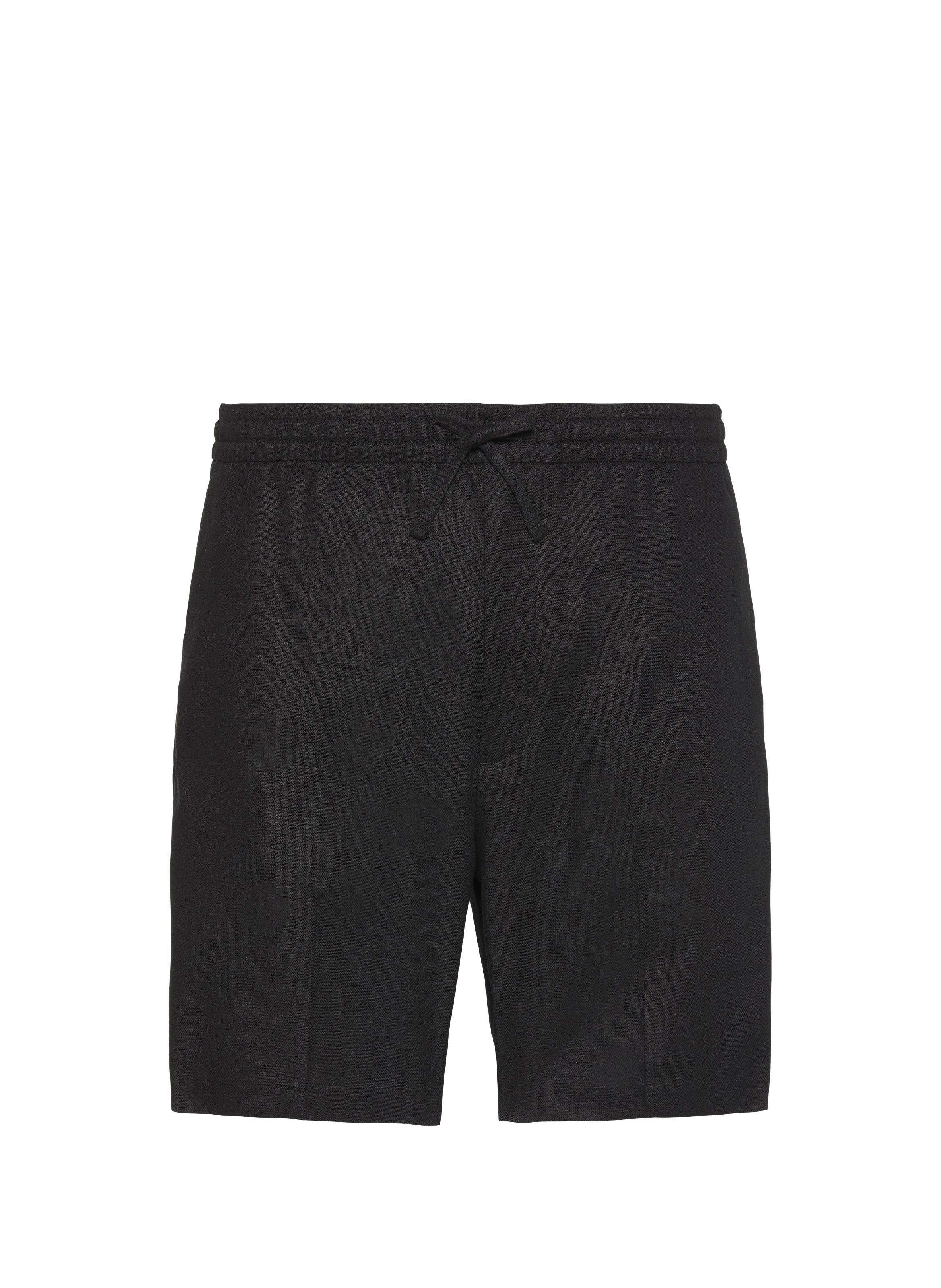 Straight linen and BCI cotton shorts CALVIN KLEIN Black