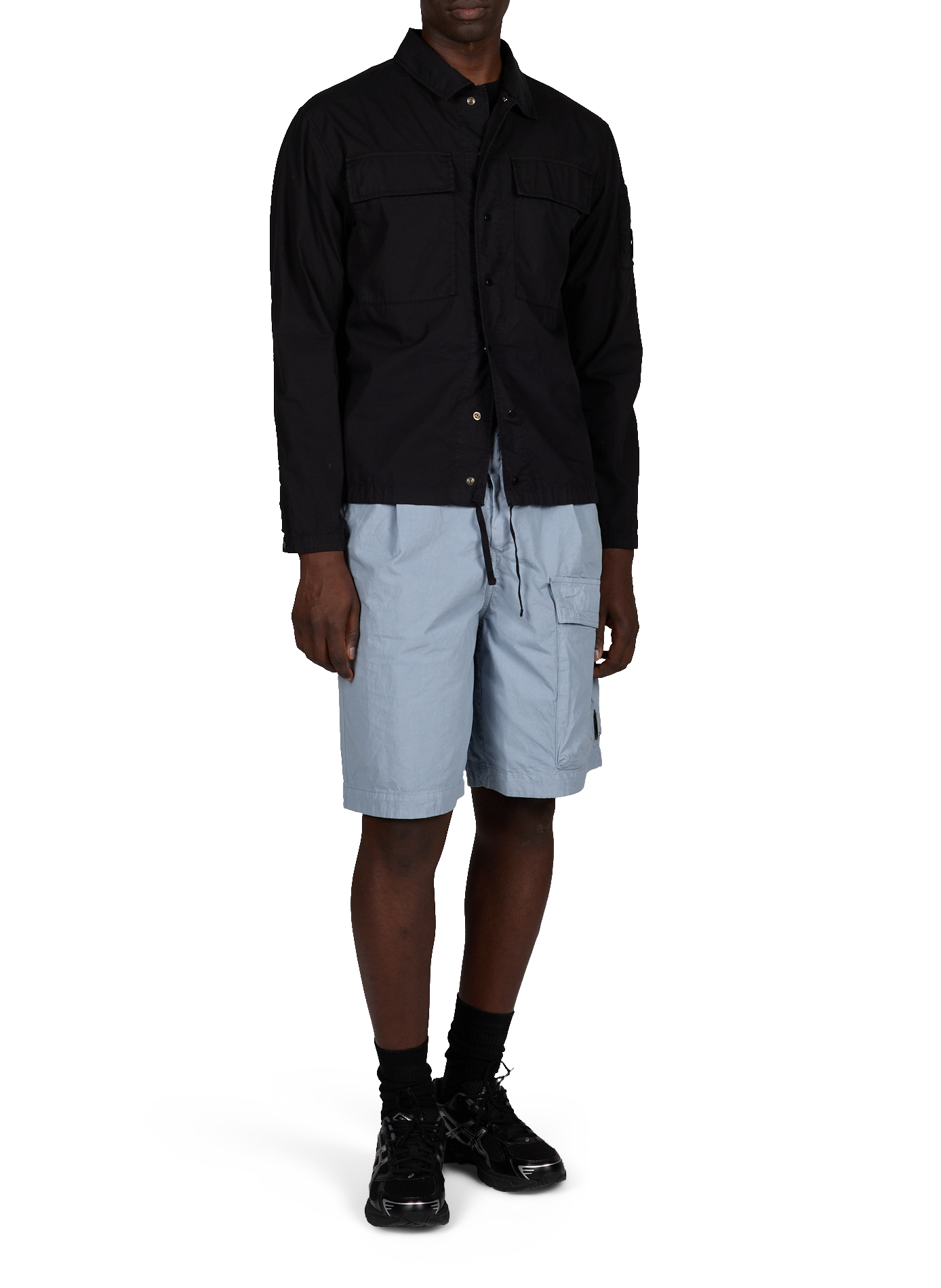 Biker-style cotton t-shirt CP COMPANY Blue