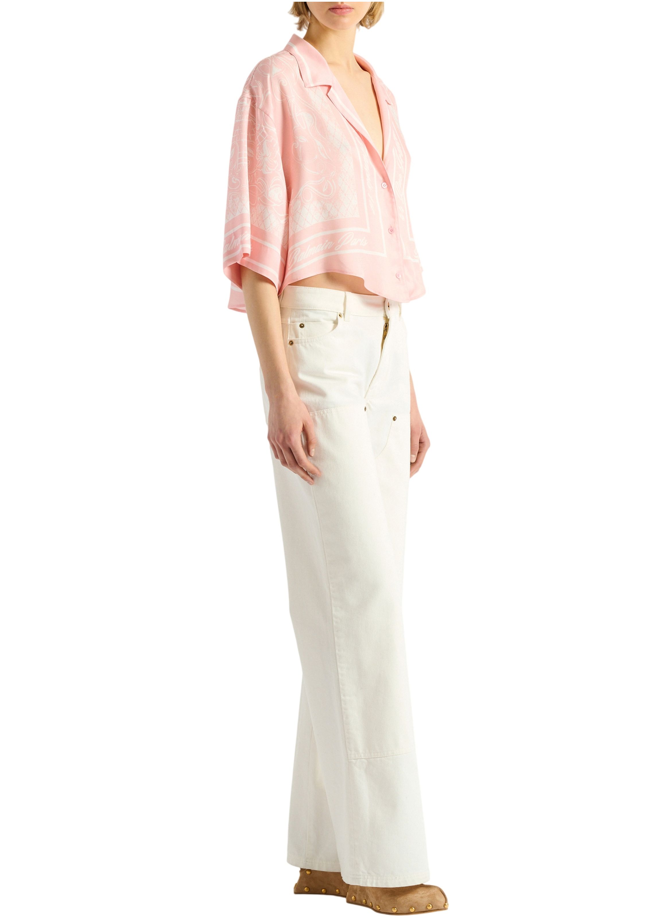 Chemise pyjama imprimée foulard BALMAIN Rose