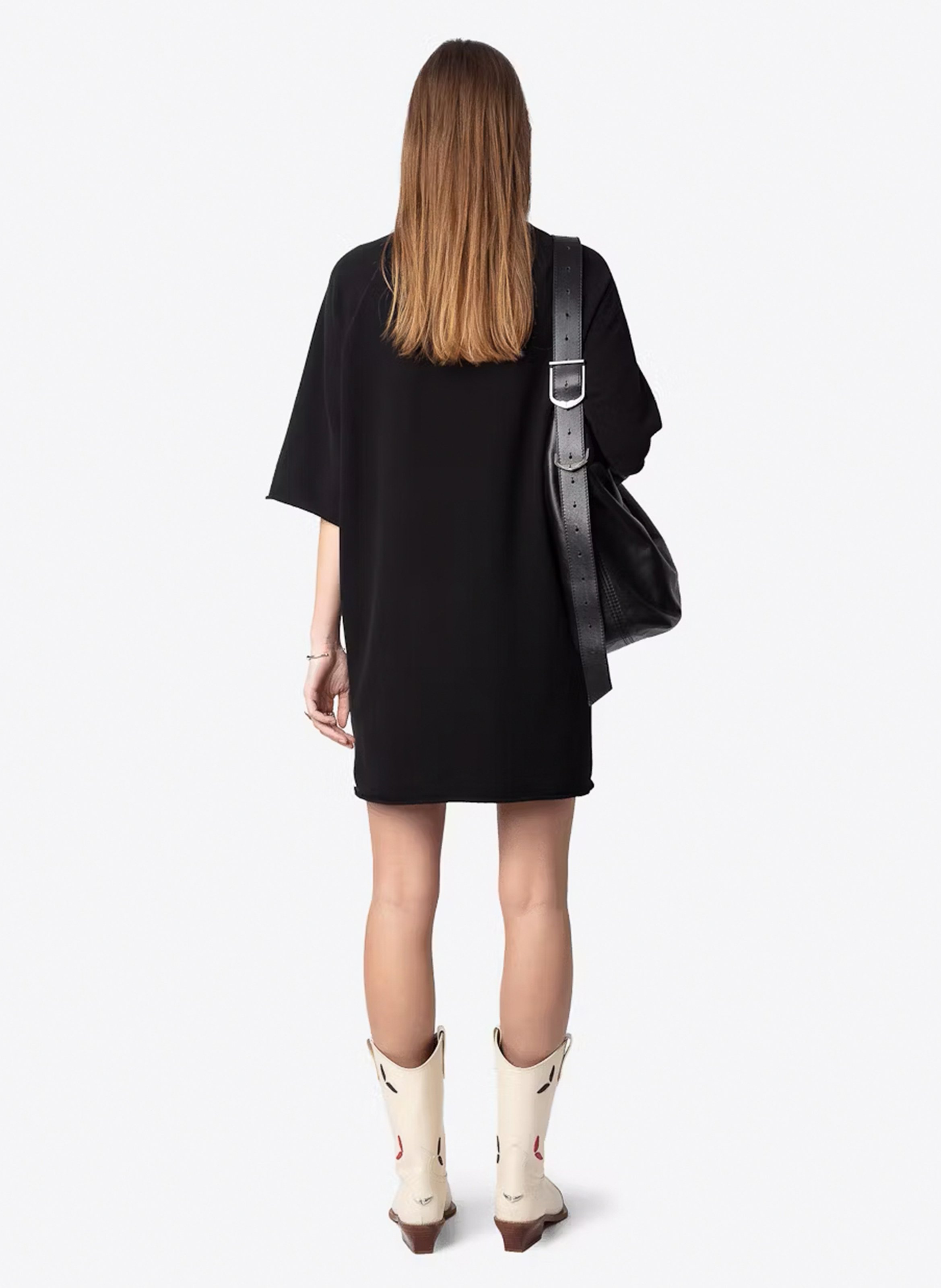 Robe courte tee-shirt à inscription grace ZADIG&VOLTAIRE Noir