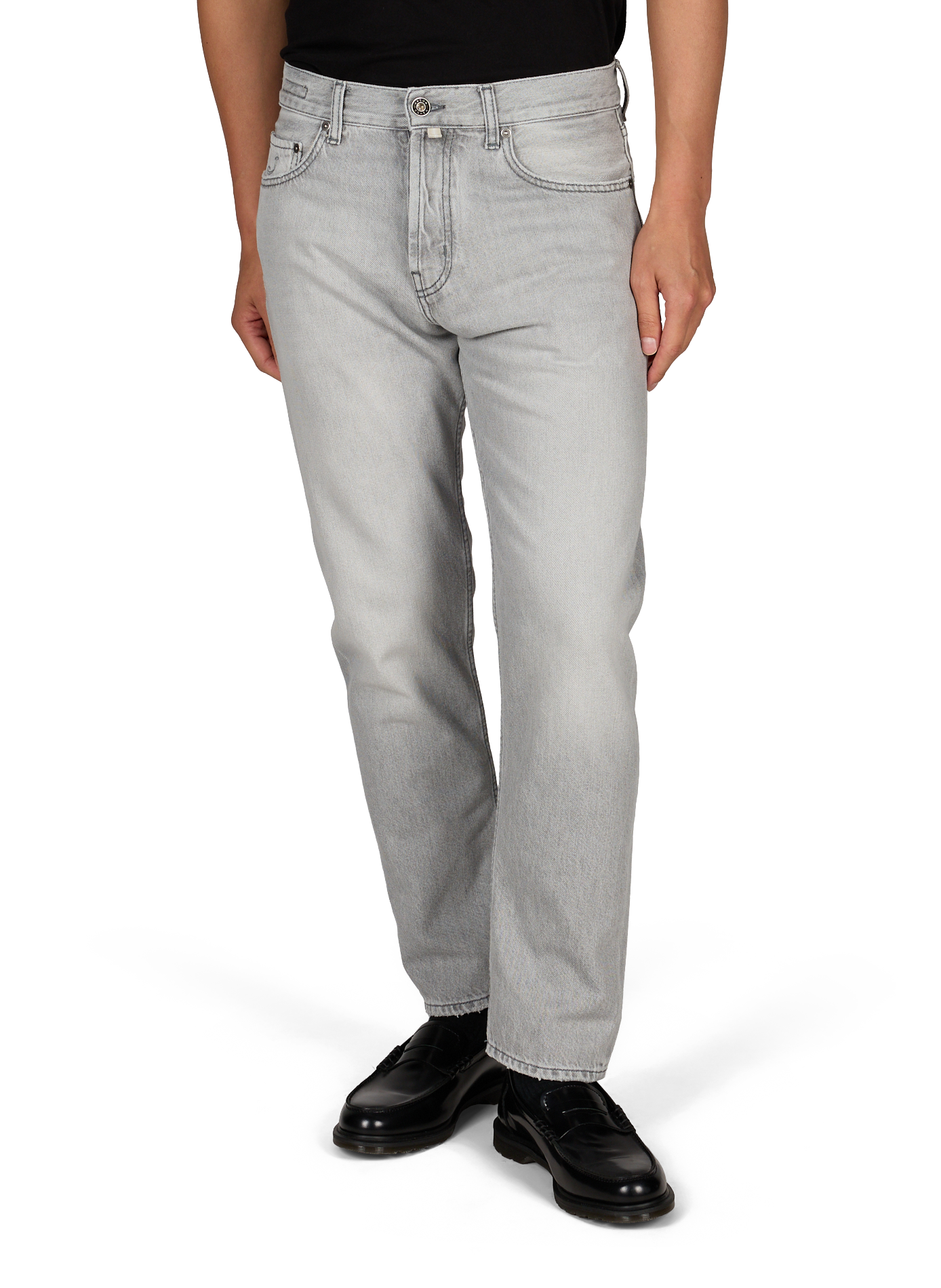 Jean 7/8 en coton mélangé JACOB COHEN Gris
