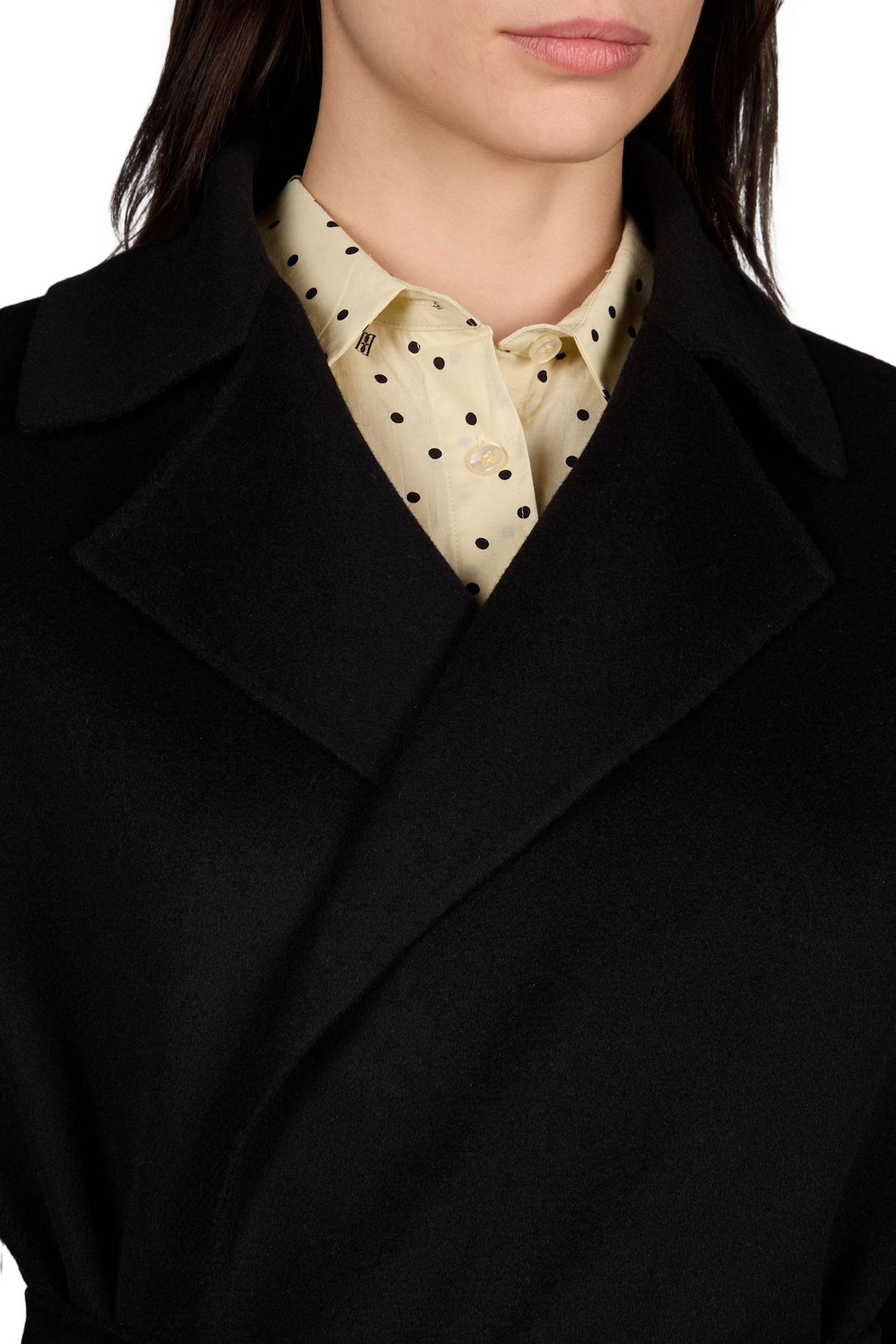 Manteau en laine vierge, soie et cachemire MAX MARA STUDIO Noir