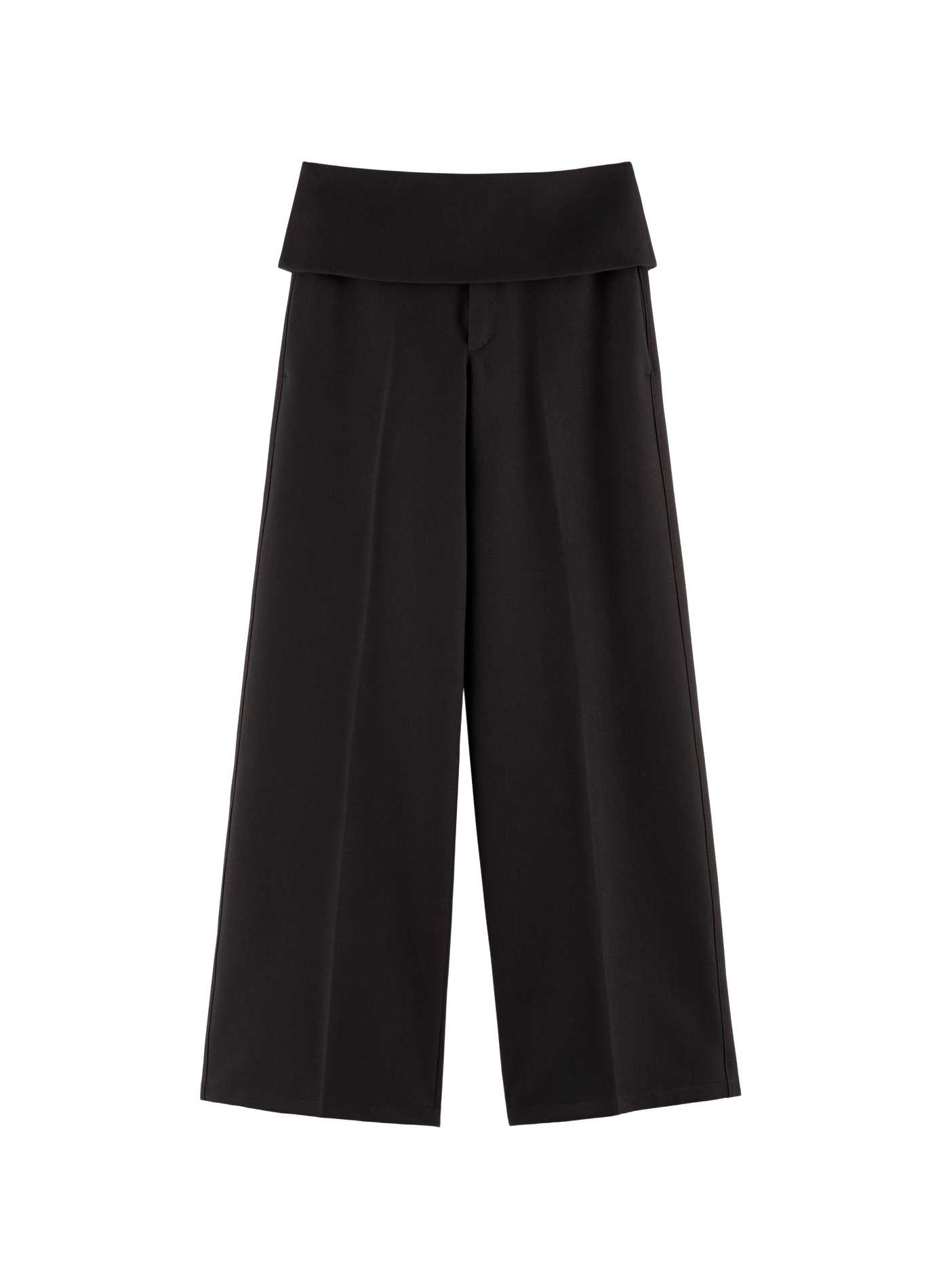 Wide-leg high-waisted folded pants ARAKII Brown