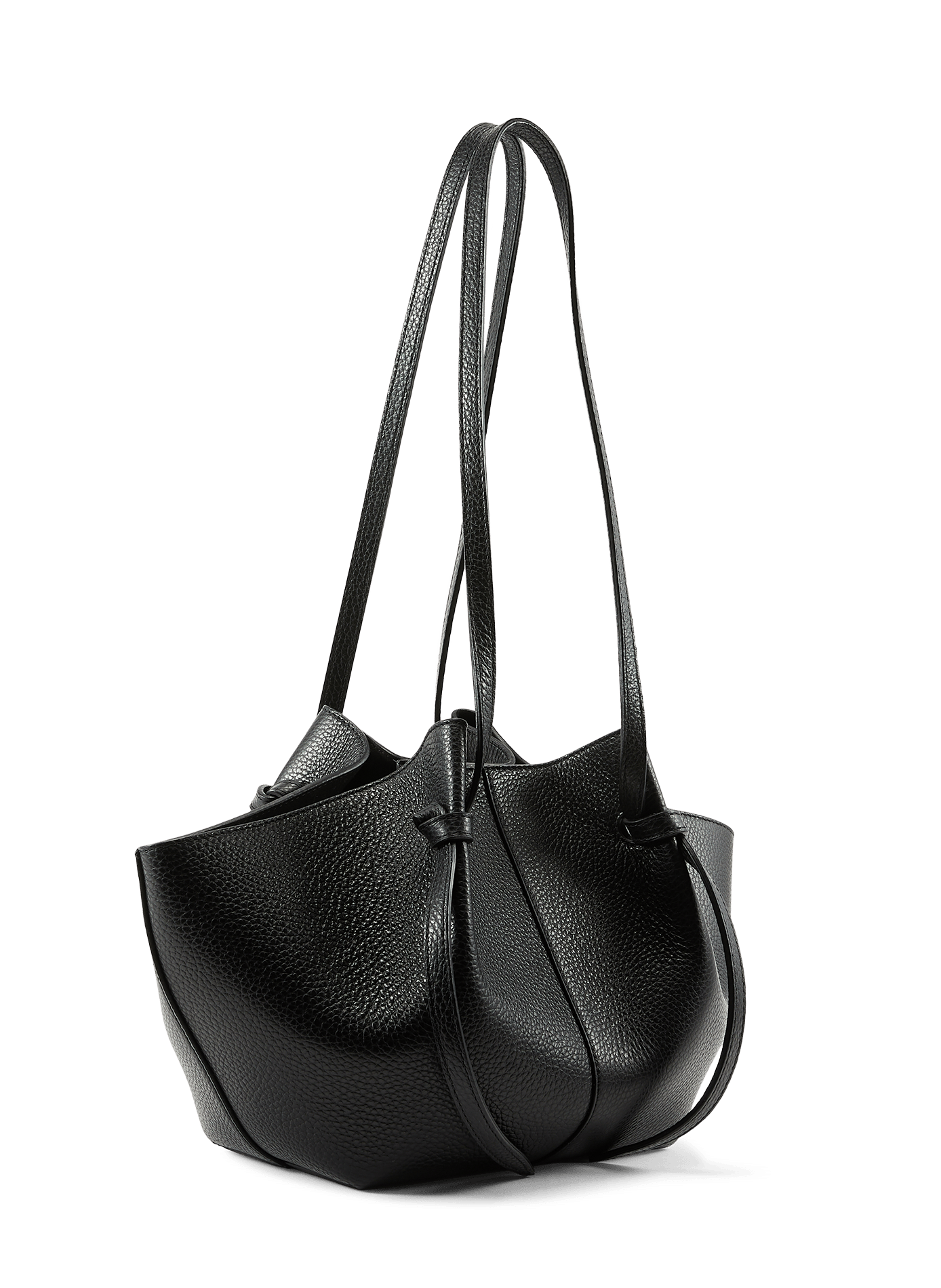Grained leather shoulder bag YUZEFI Black
