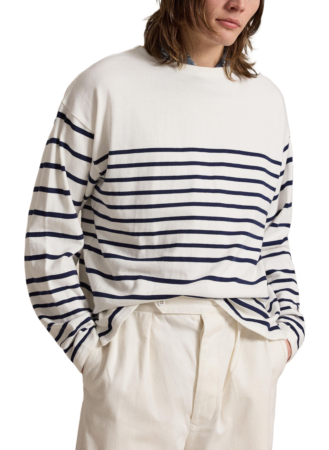 Straight cut cotton sailor stripe sweater POLO RALPH LAUREN Blue