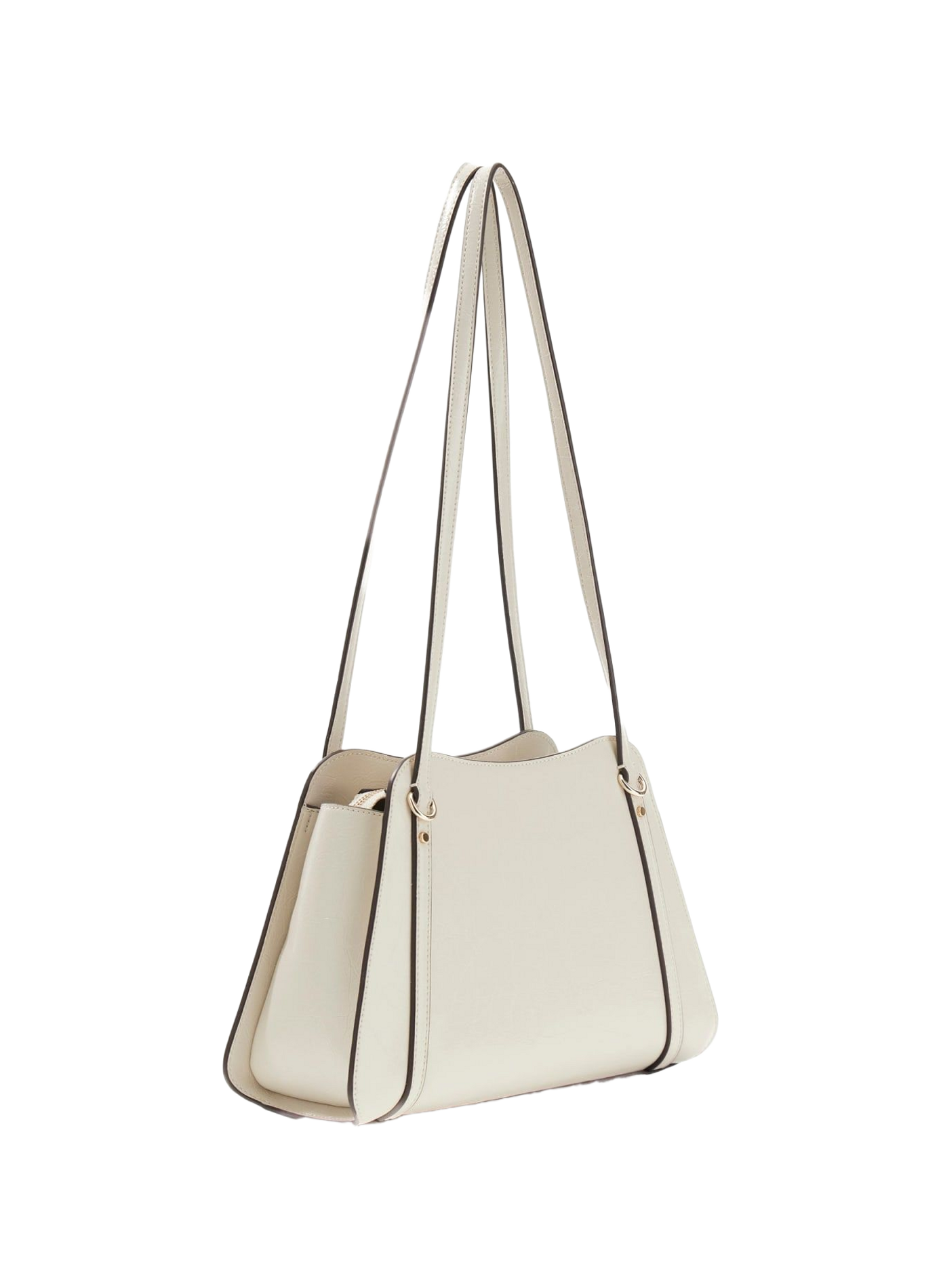Crackled Patent Leather Bag Xena GUESS Beige