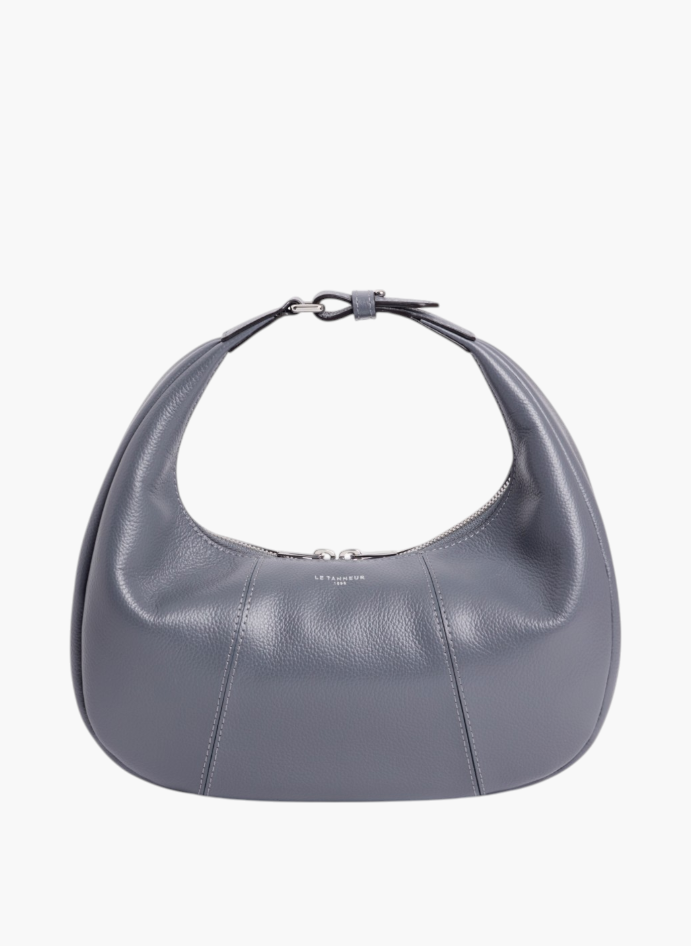 Petit sac hobo juliette en cuir grainé LE TANNEUR Bleu