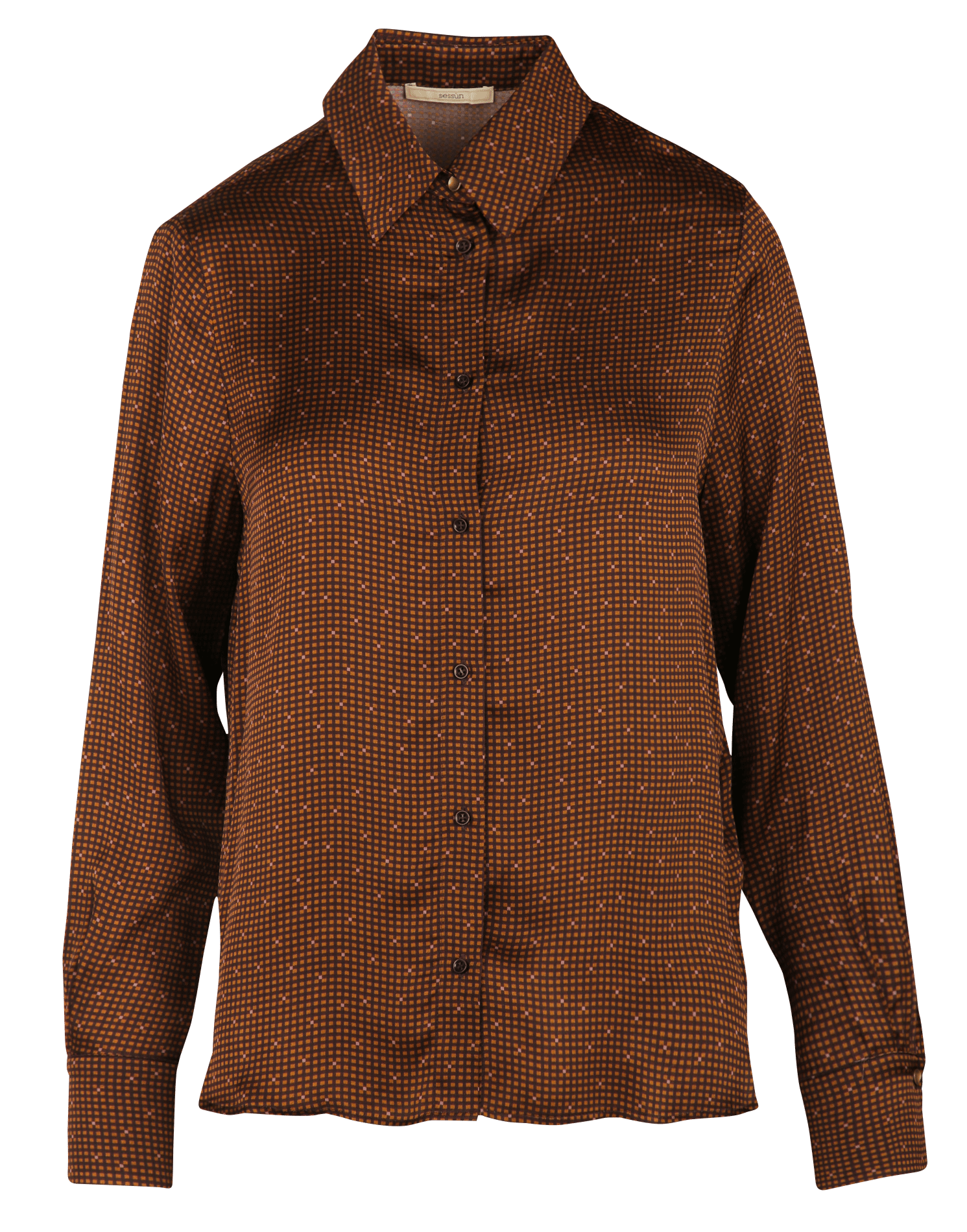 Chemise col classique imprimée britjet SESSUN Marron