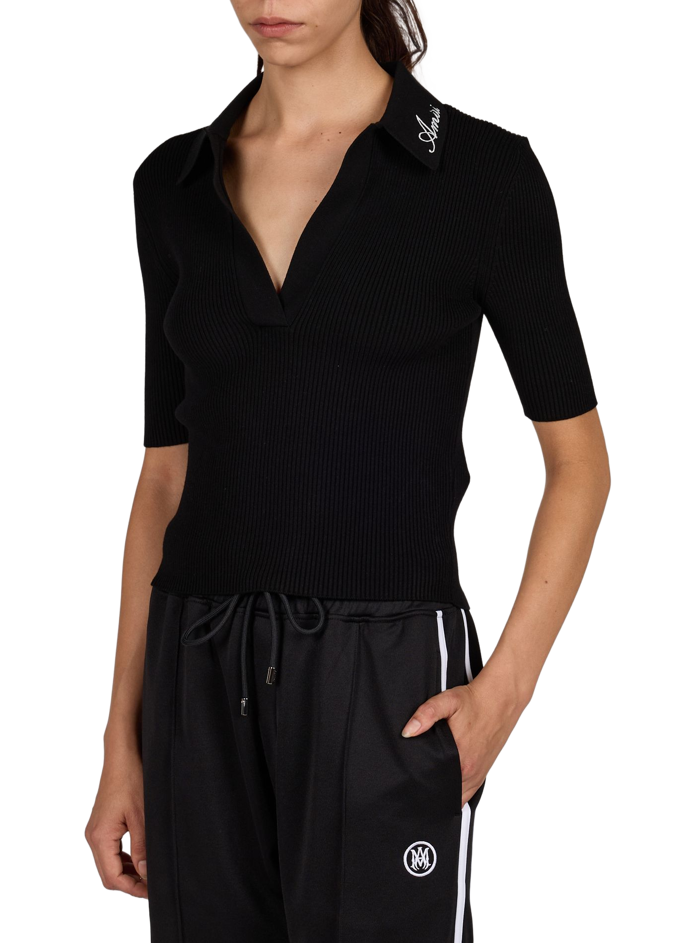 Top maille côtelée AMIRI Noir
