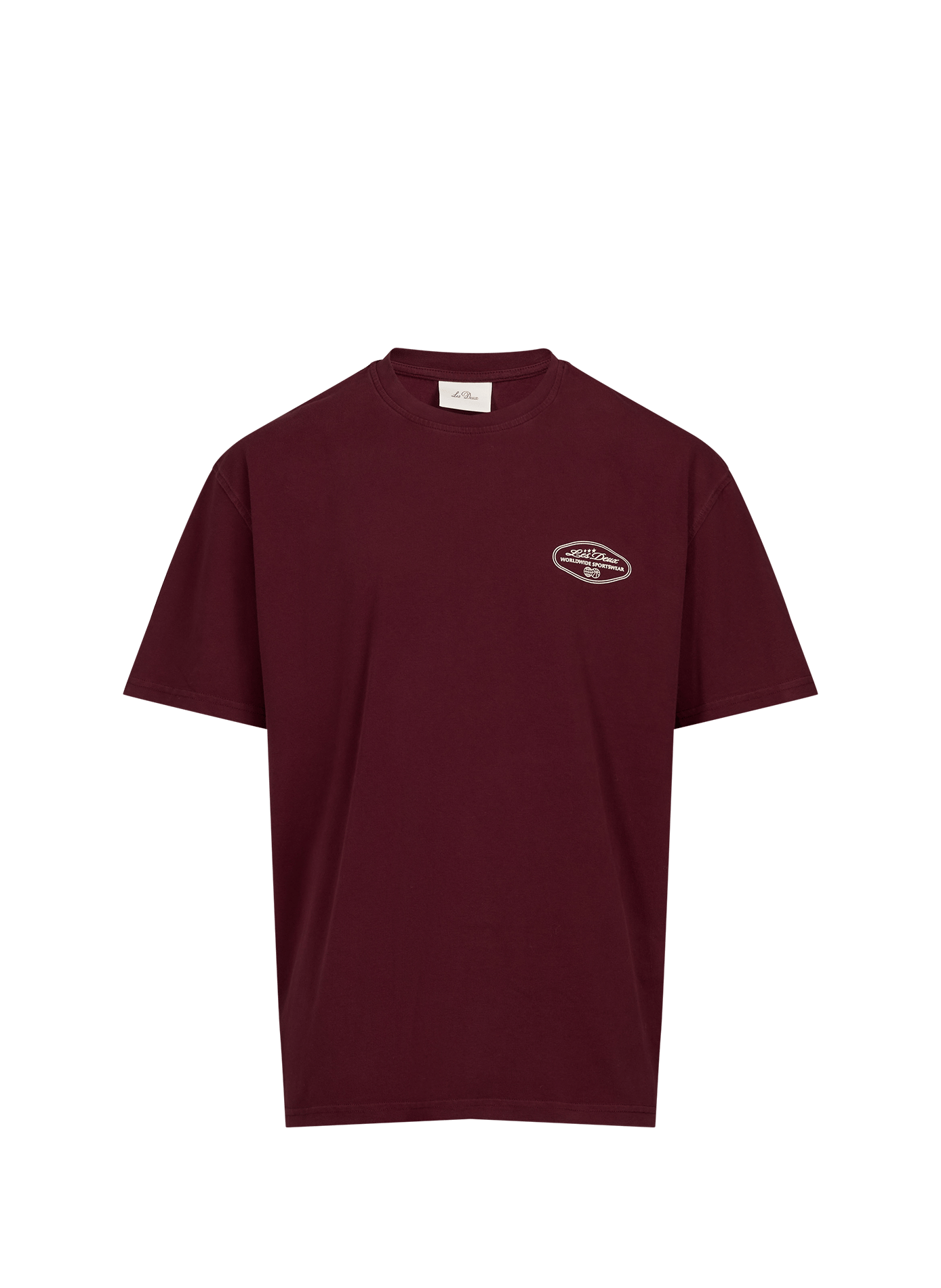 Gerader T-Shirt mit Rundhalsausschnitt und Siebdruck LES DEUX Rot