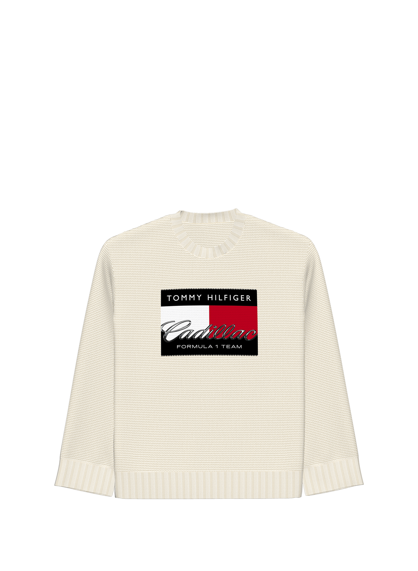 Wollen trui met ronde hals TOMMY HILFIGER Wit