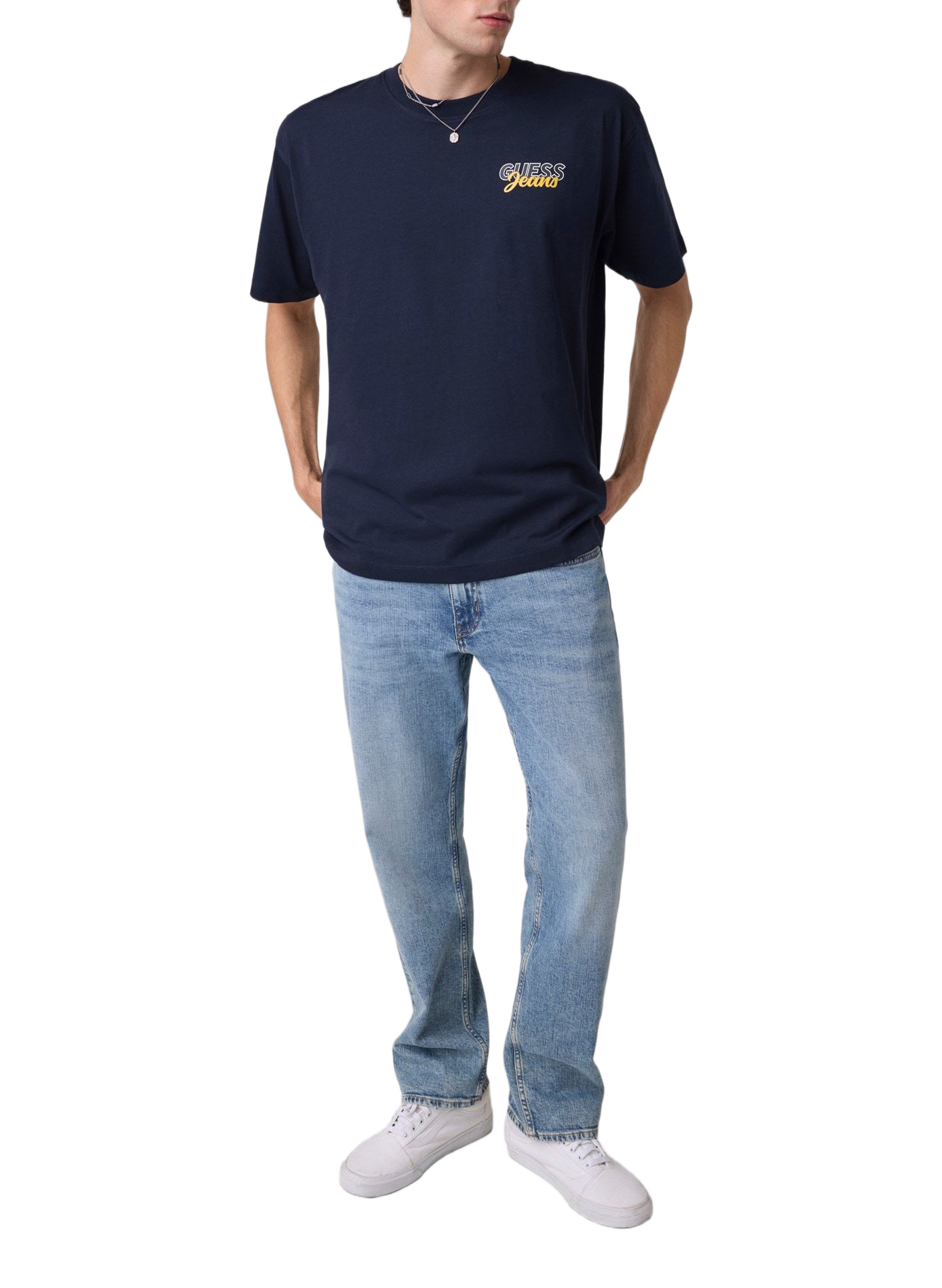 T-shirt met ronde hals GUESS Blauw