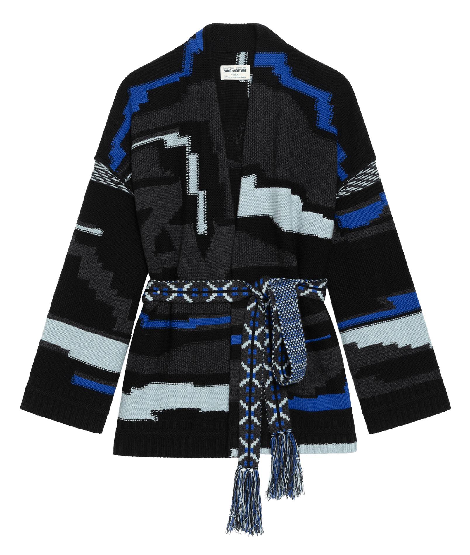 Kimono col v en laine mélangée aspen ZADIG&VOLTAIRE Grijs