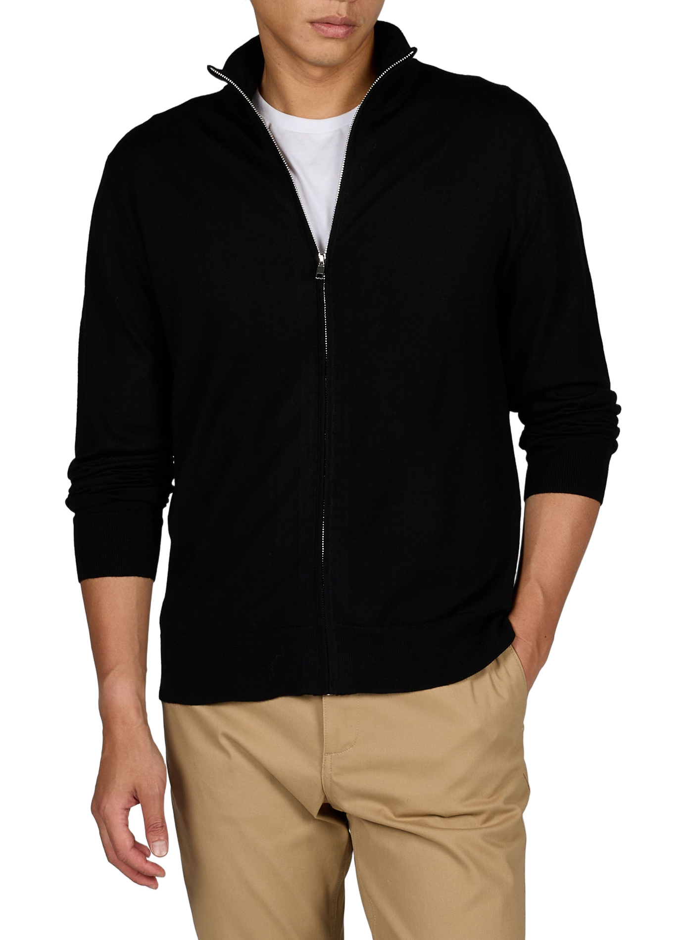 Coltrui cardigan van merinowol AU PRINTEMPS PARIS Zwart