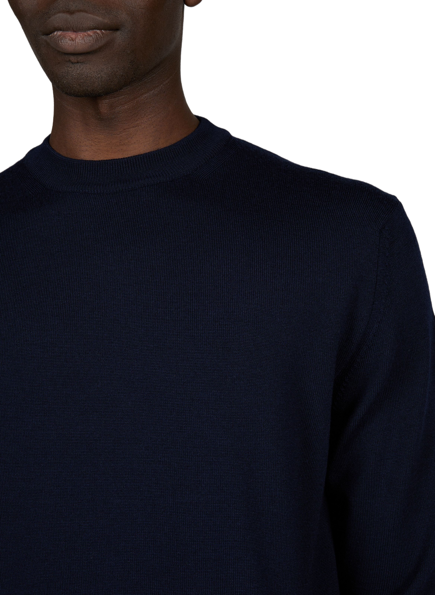 Straight leg knit wool pants AURELIEN Blue
