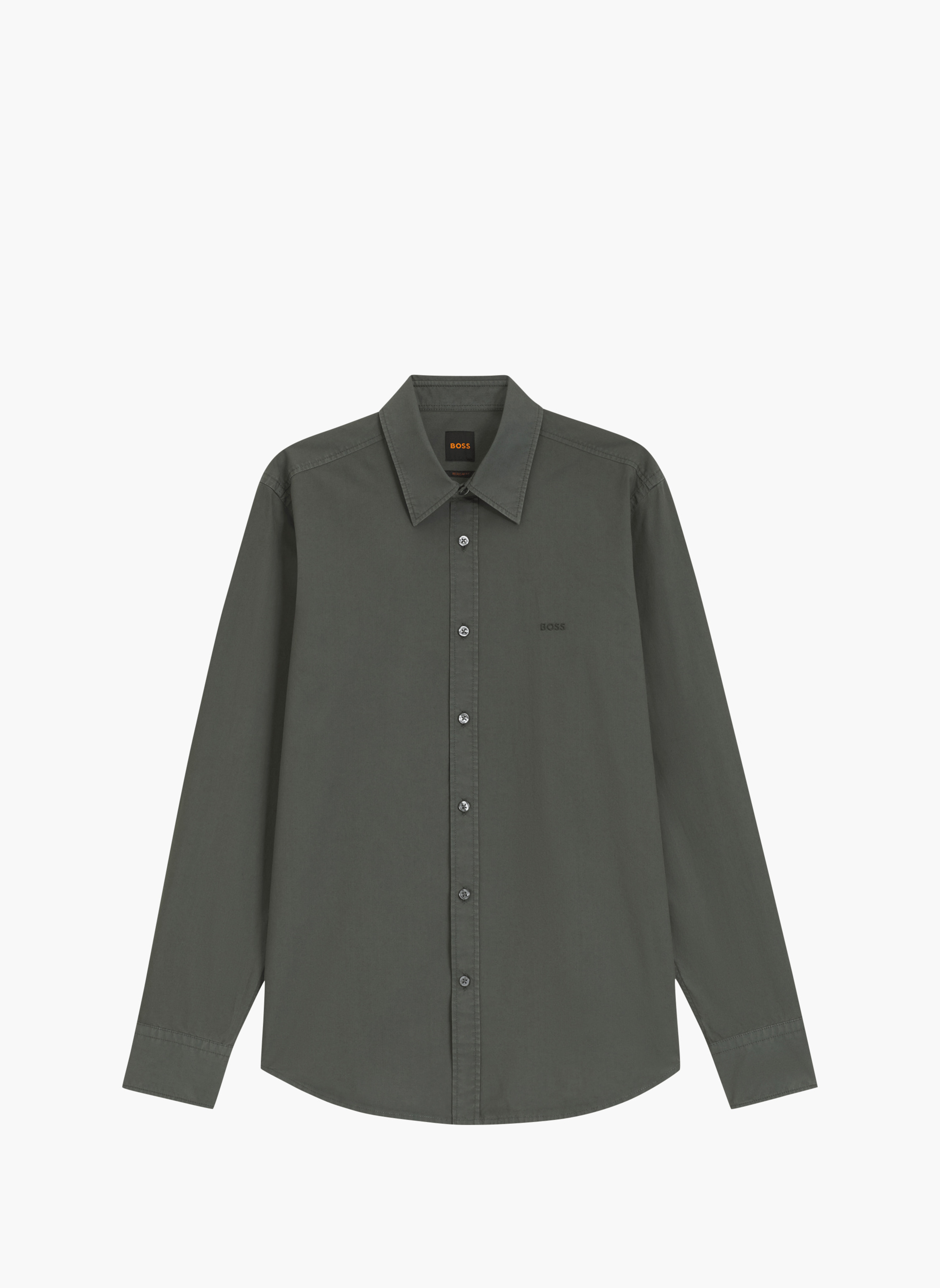 Chemise regular en coton BOSS Kaki