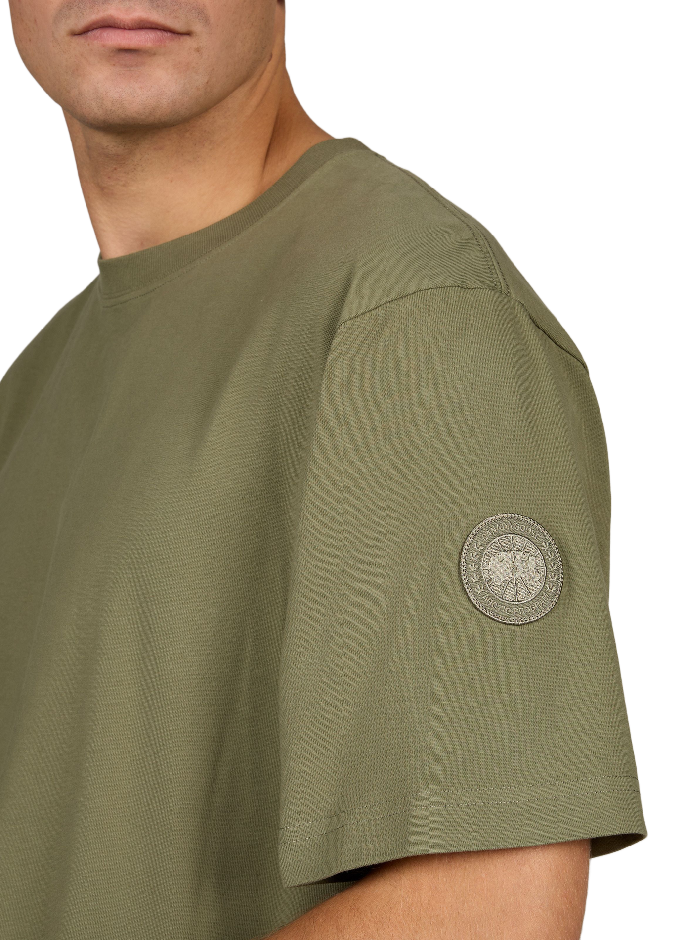 NOVO plain straight crew-neck T-shirt CANADA GOOSE Khaki