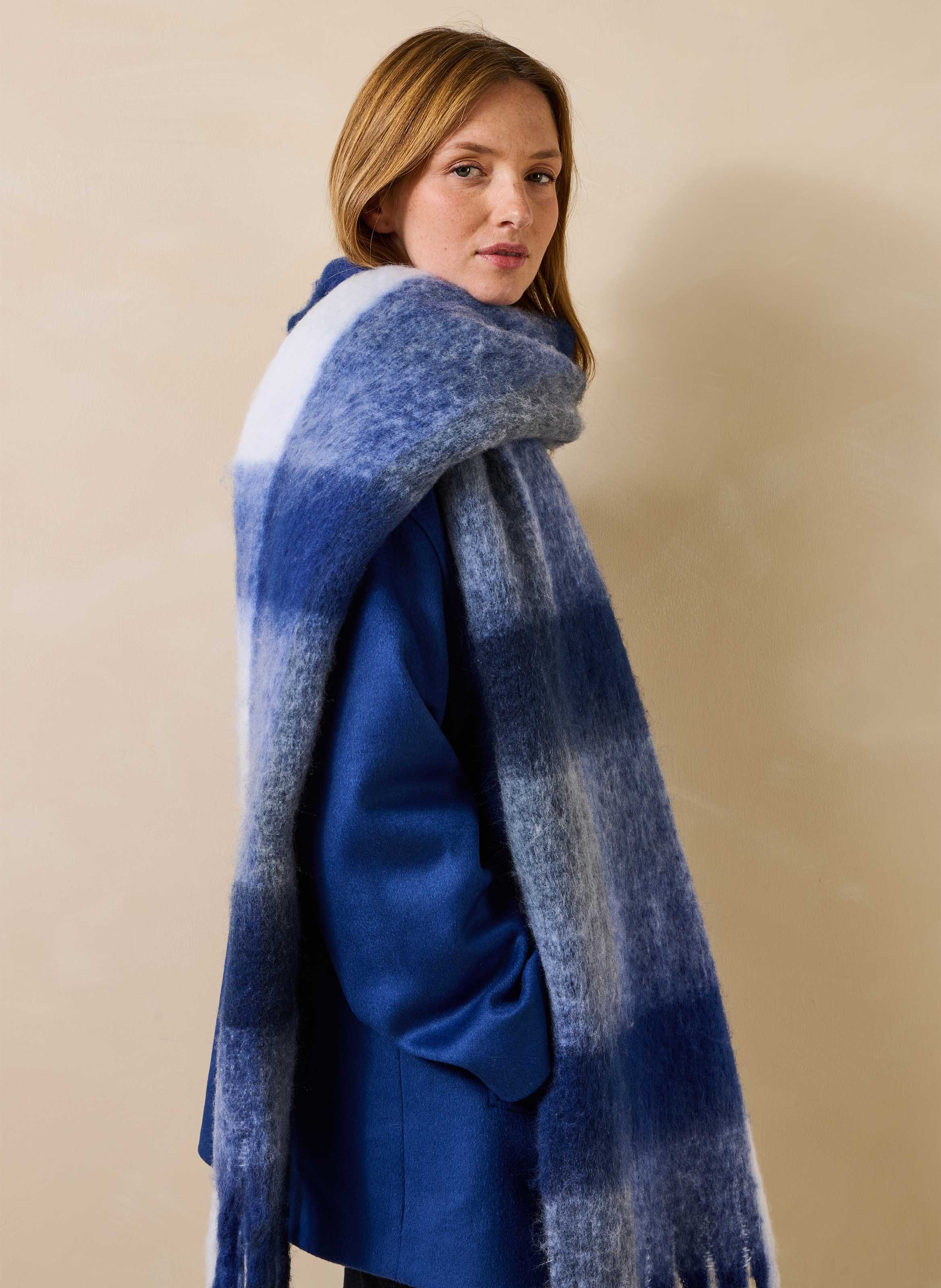 Geruite sjaal LA FEE MARABOUTEE Blauw
