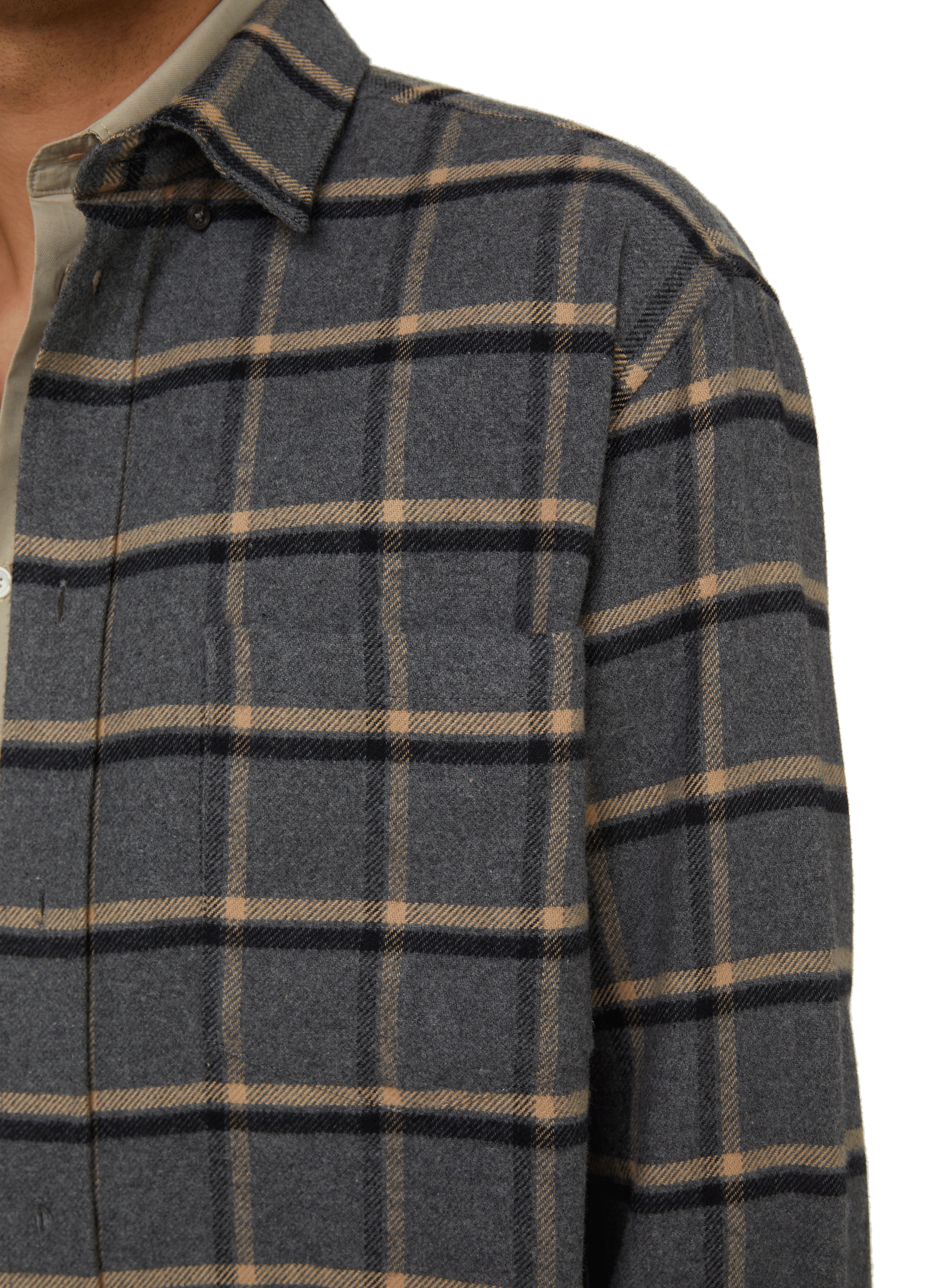 Chemise à carreaux en coton SAISON 1865 Gris