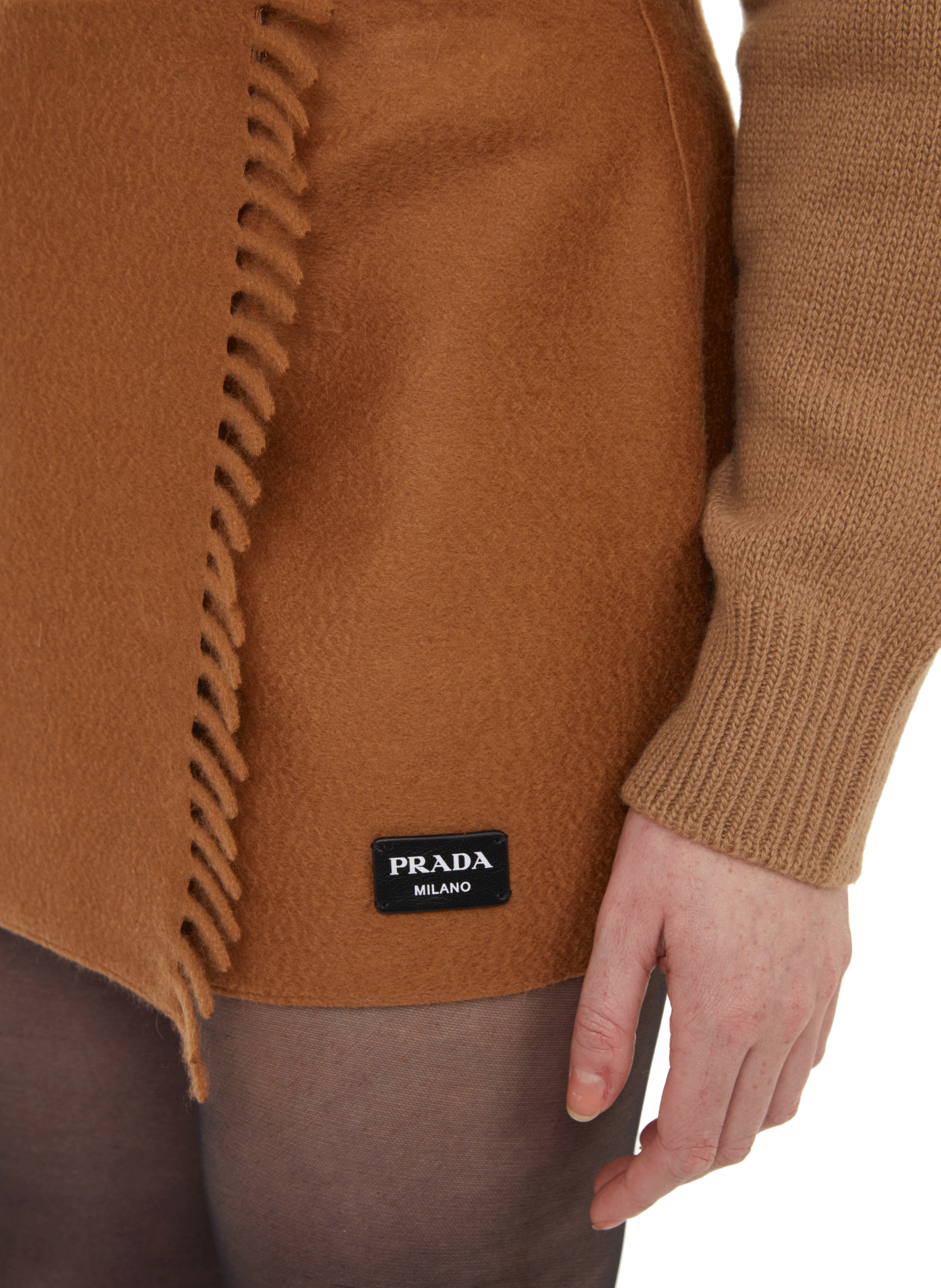 Cashmere mini skirt PRADA Brown