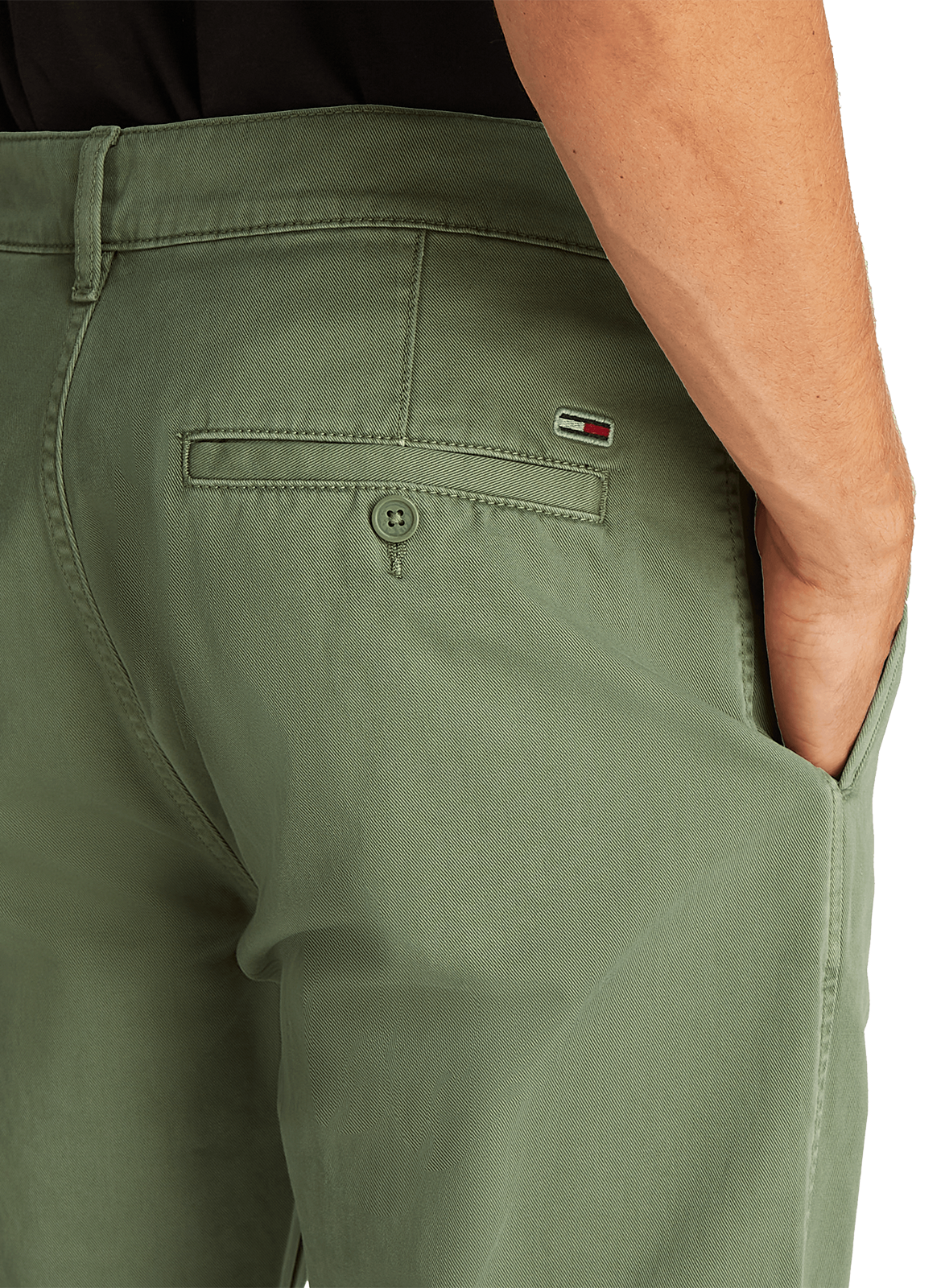 Cotton and linen chino trousers TOMMY HILFIGER Green