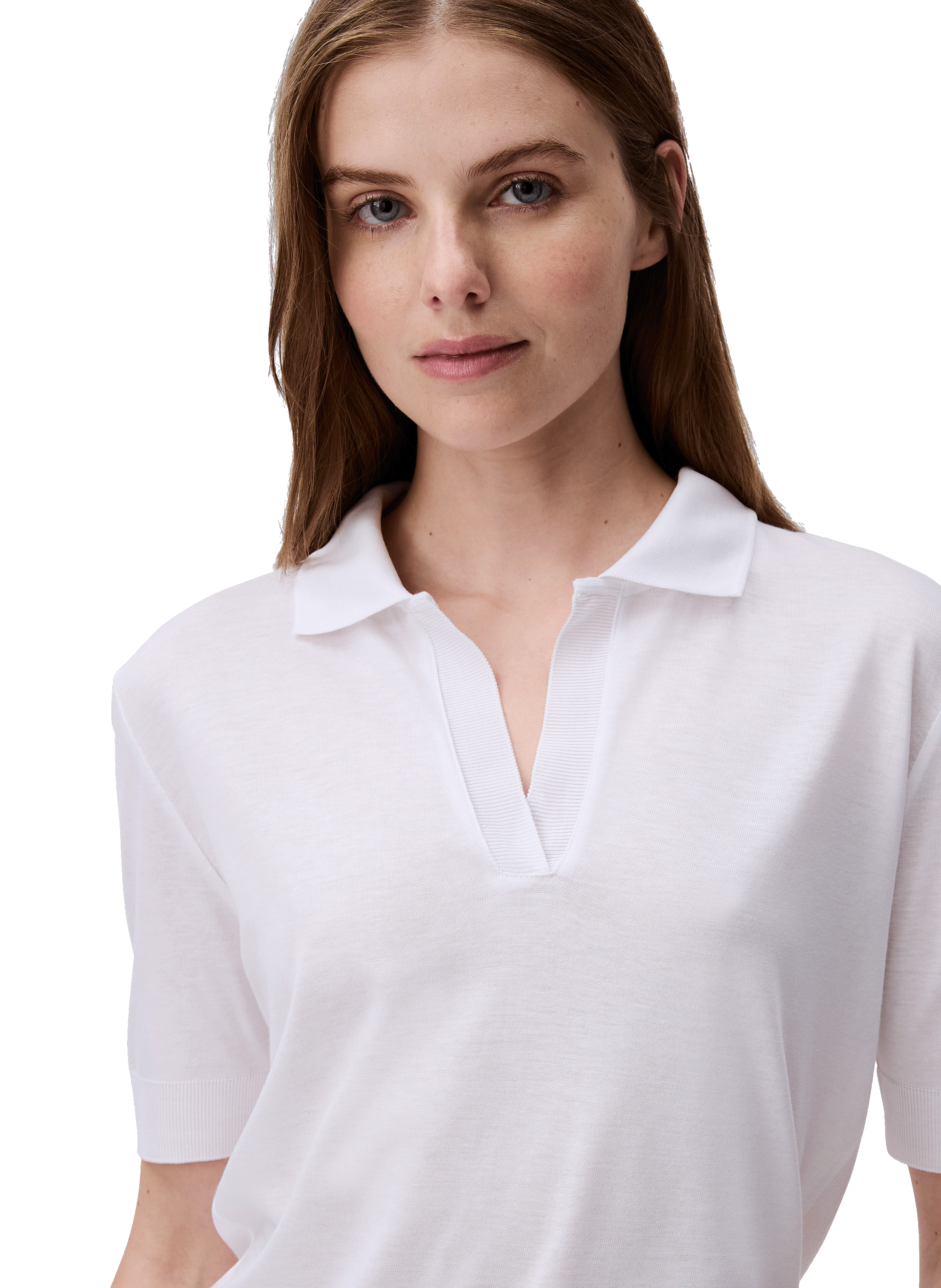 Polo col V CALVIN KLEIN Blanc