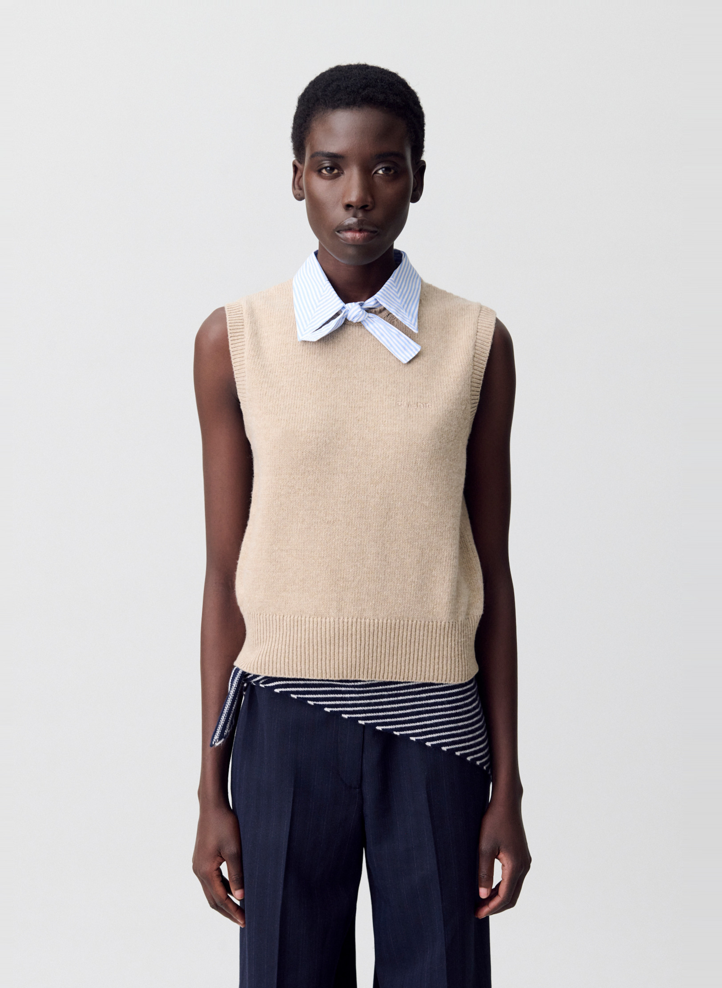 Pull droit en laine mélangée CLAUDIE PIERLOT Beige