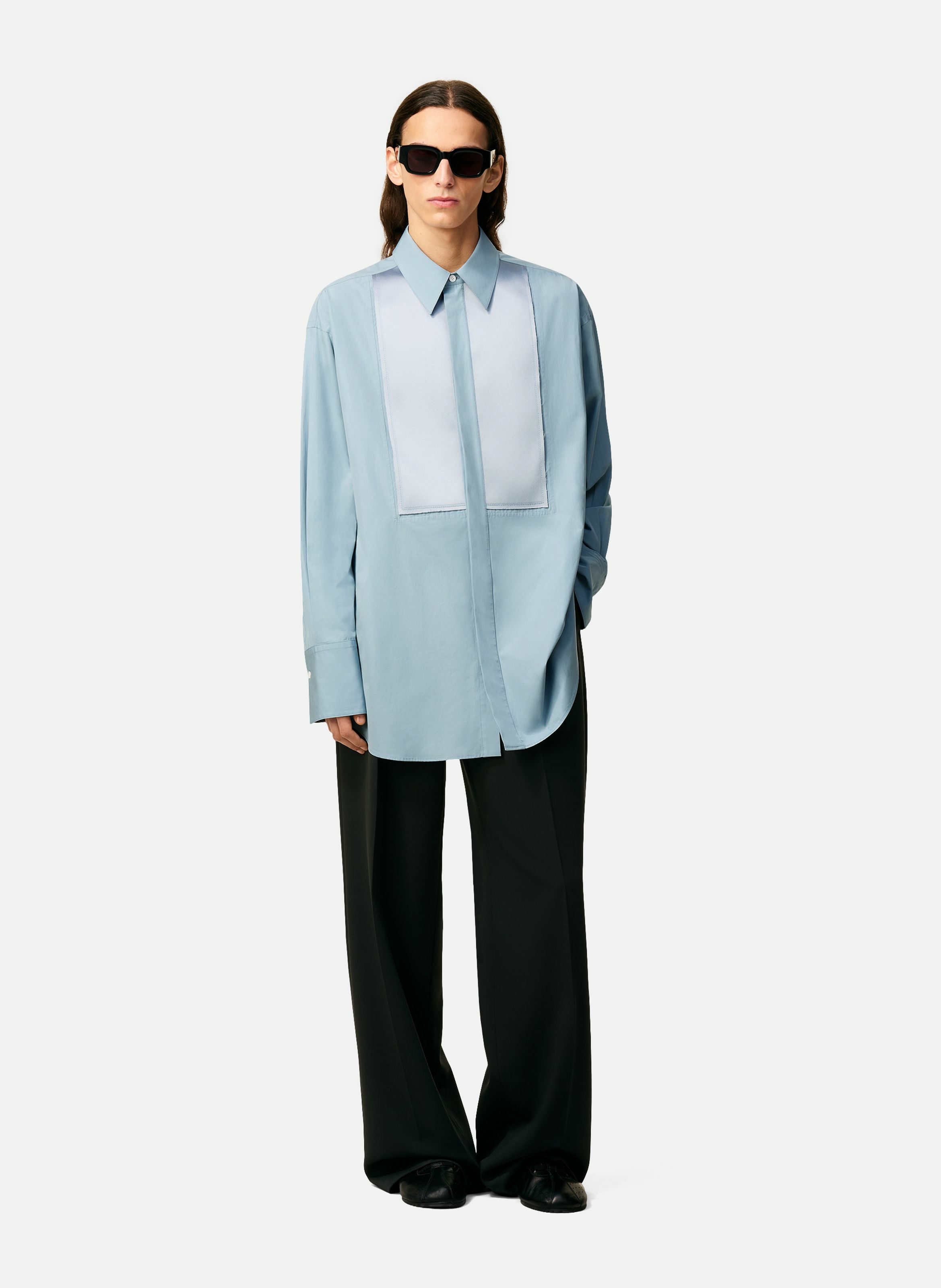 Chemise oversize en coton unisexe AMI PARIS Bleu