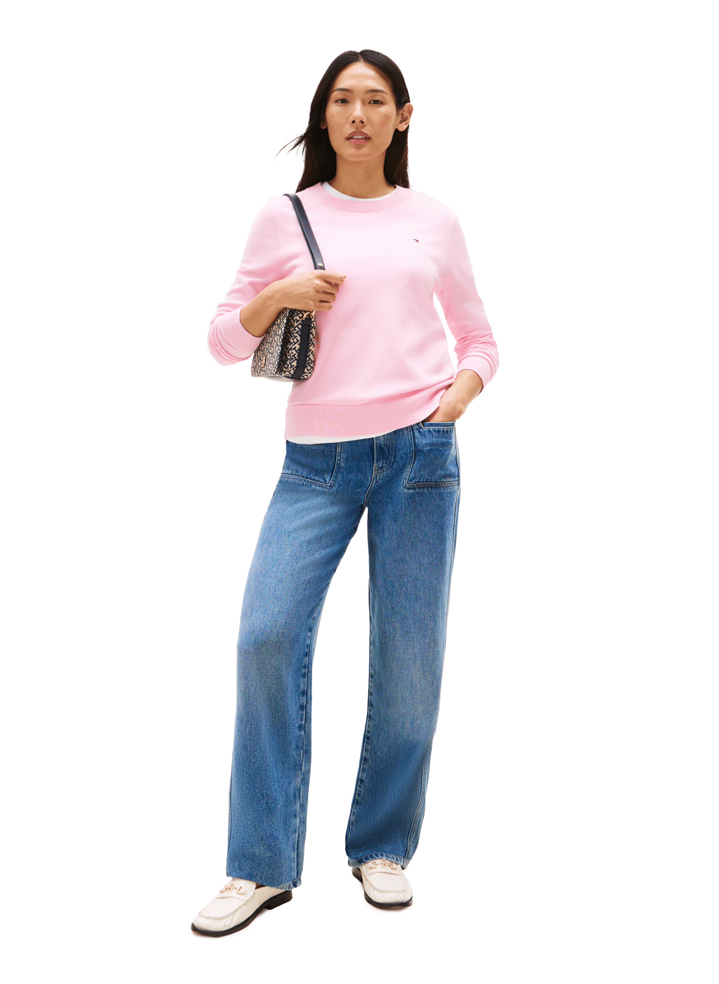 Pull à col ras-du-cou TOMMY HILFIGER Rose