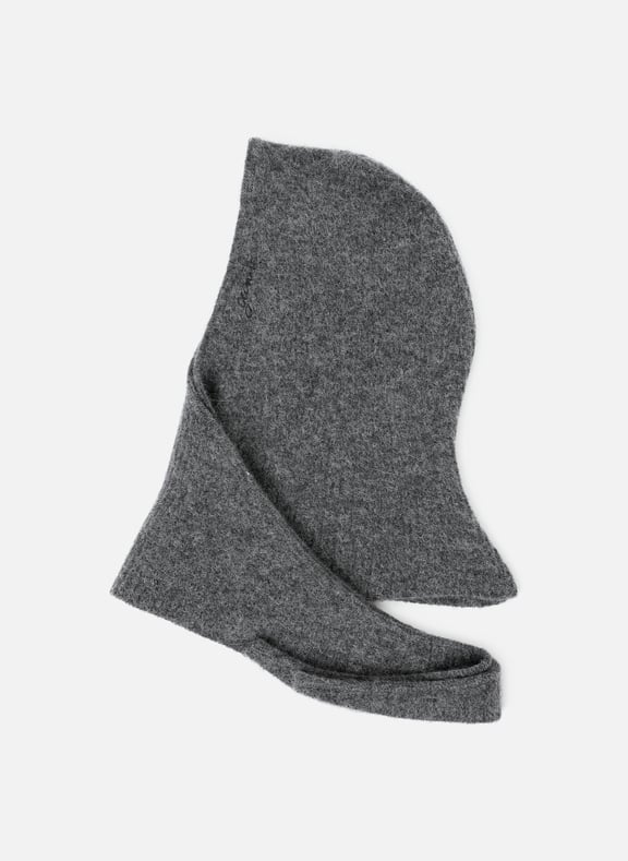 Balaclava en laine mélangée Gris by GANNI GANNI Balaclava en laine mélangée Gris