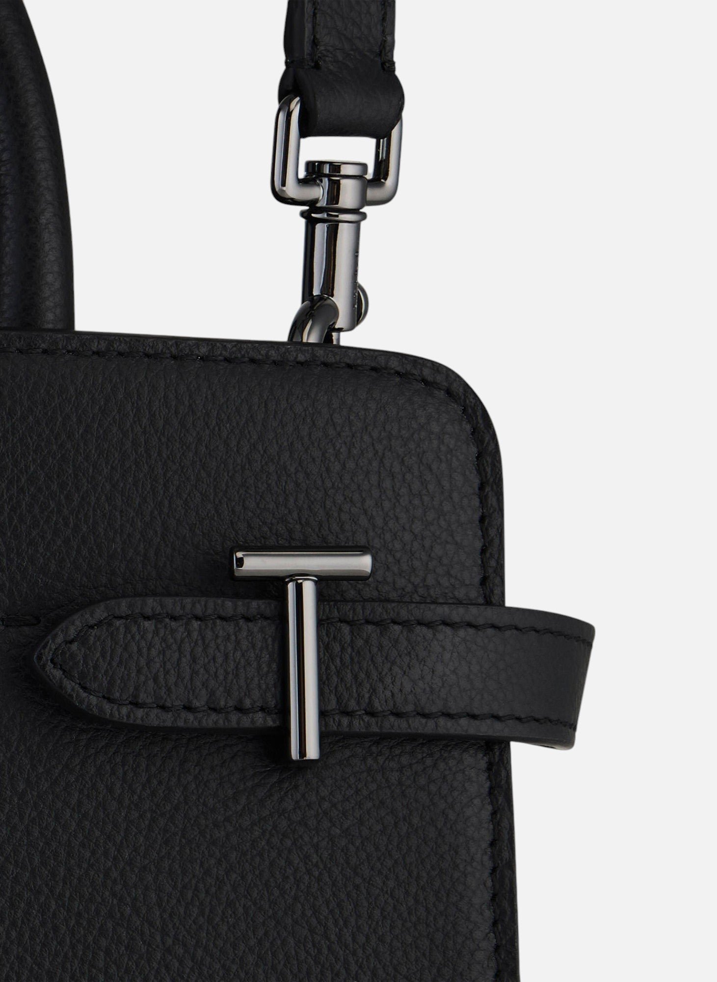 Sac à main moyen modèle emilie en cuir grainé LE TANNEUR Noir