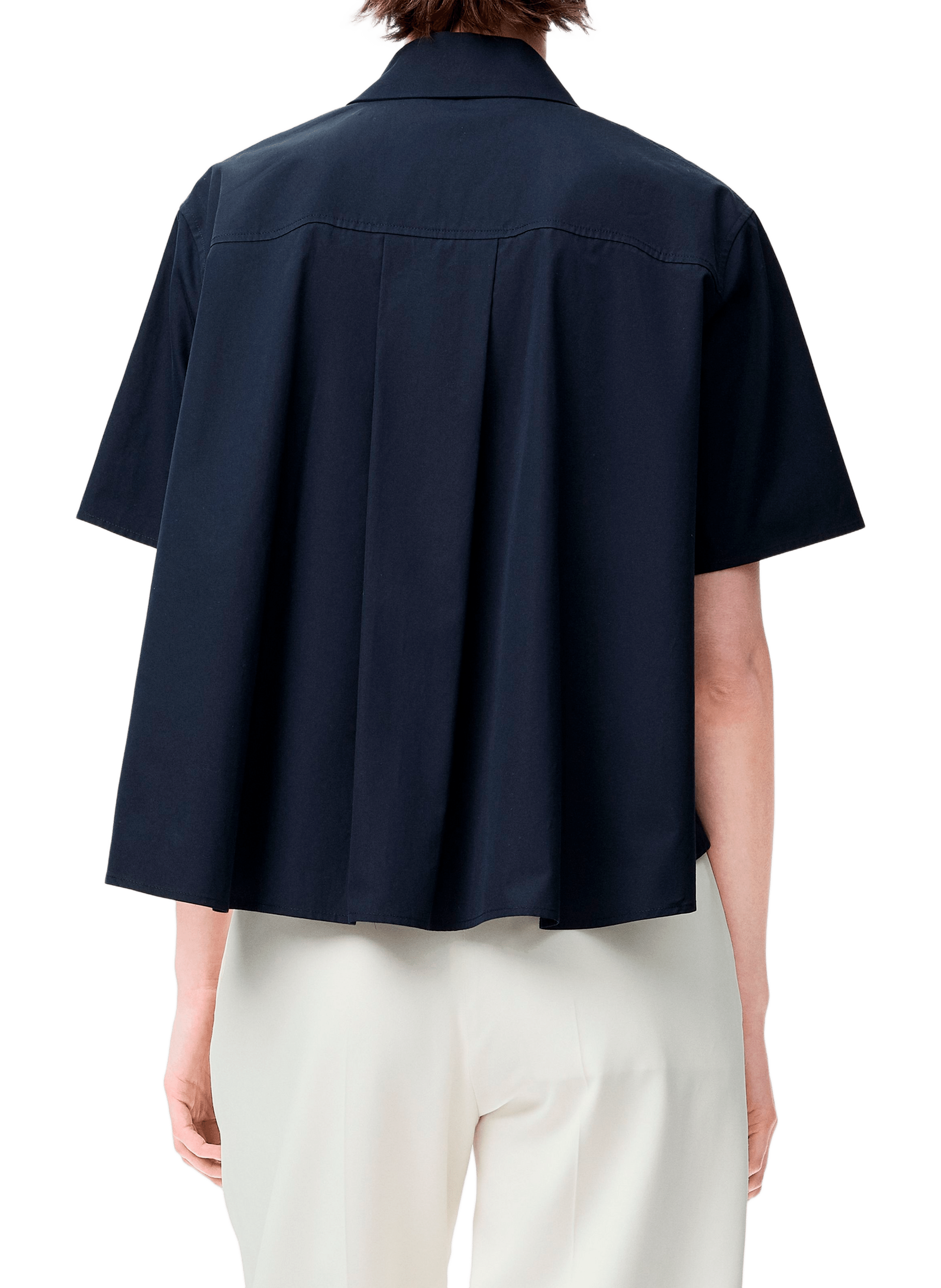 Short-sleeved trapeze shirt in blended cotton LOEWE Blue