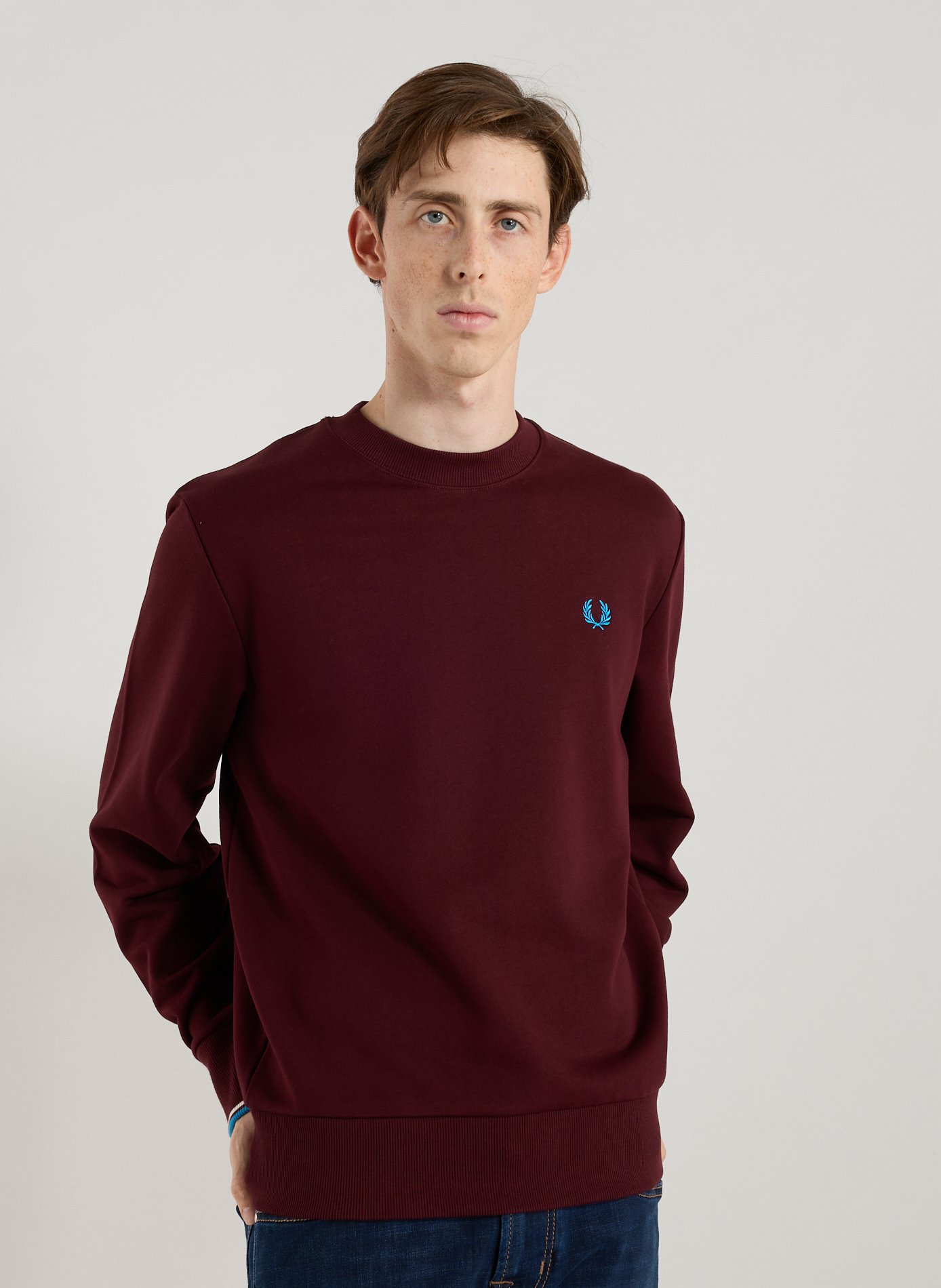 FRED PERRY Loose-fit cotton sweatshirt Red