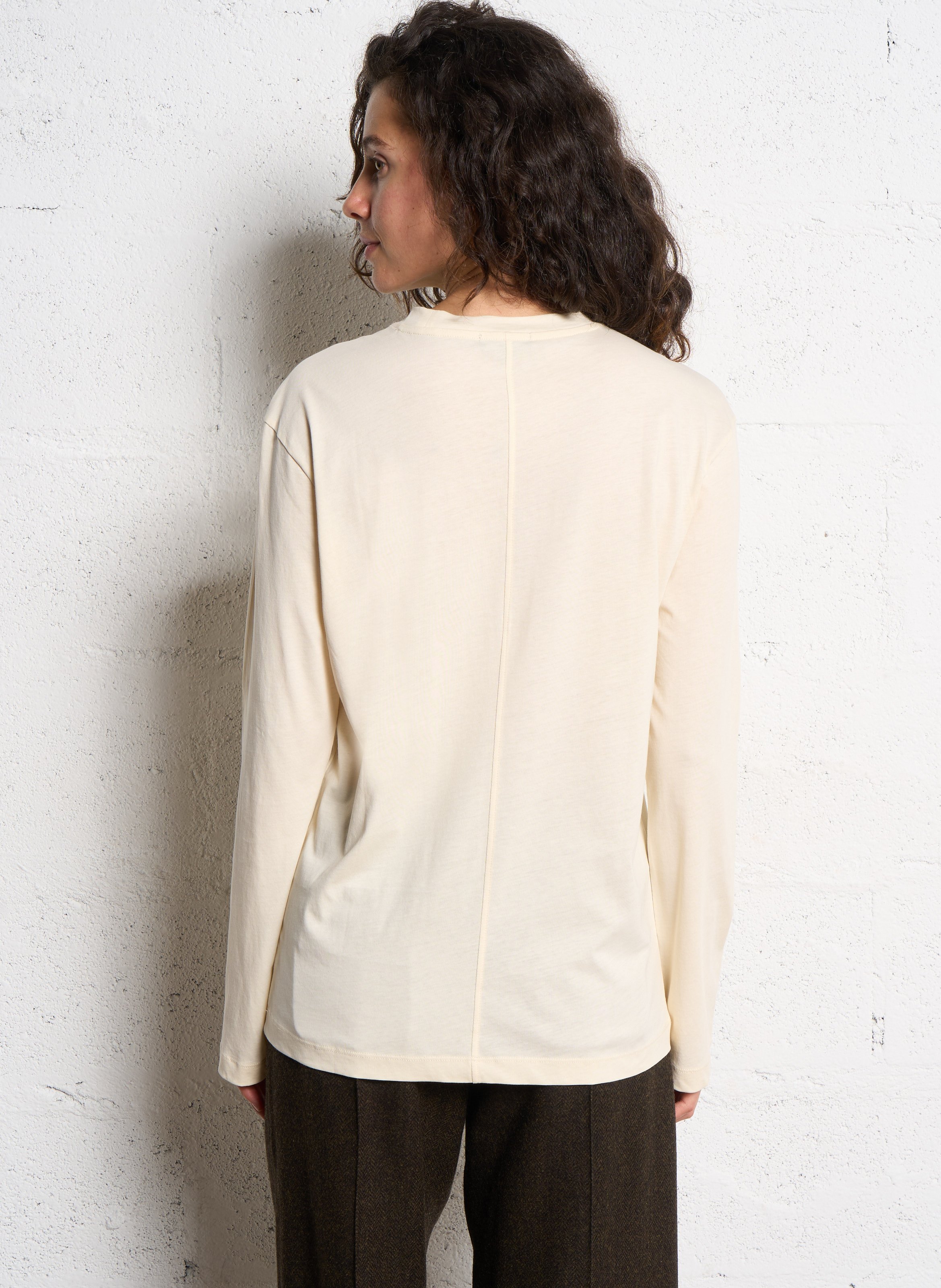Tee-shirt col rond en coton adelie SOEUR Beige