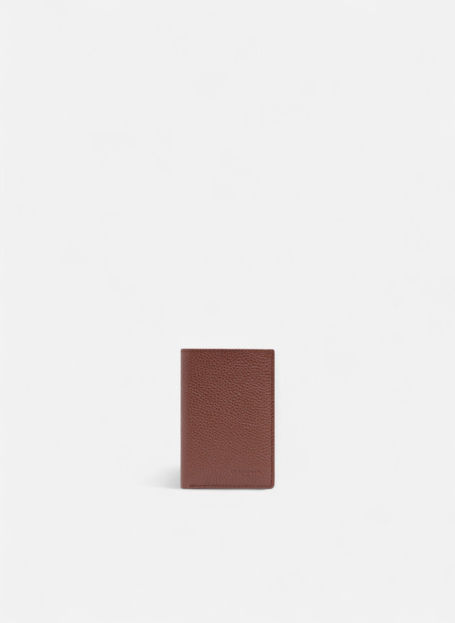 Petit porte cartes charles en cuir grainé LE TANNEUR Marron