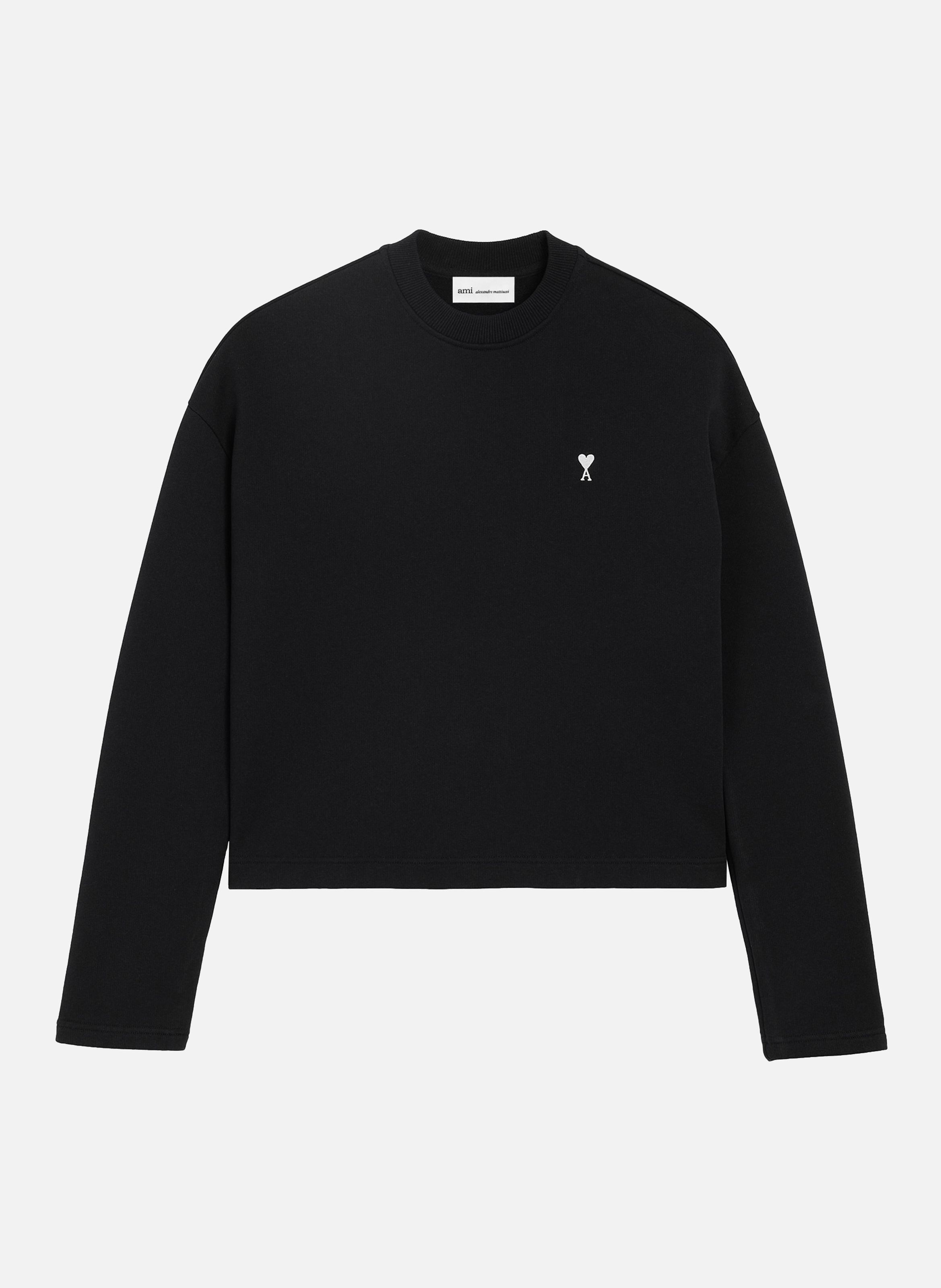 Sweatshirt ami de coeur contrasté en coton AMI PARIS Noir