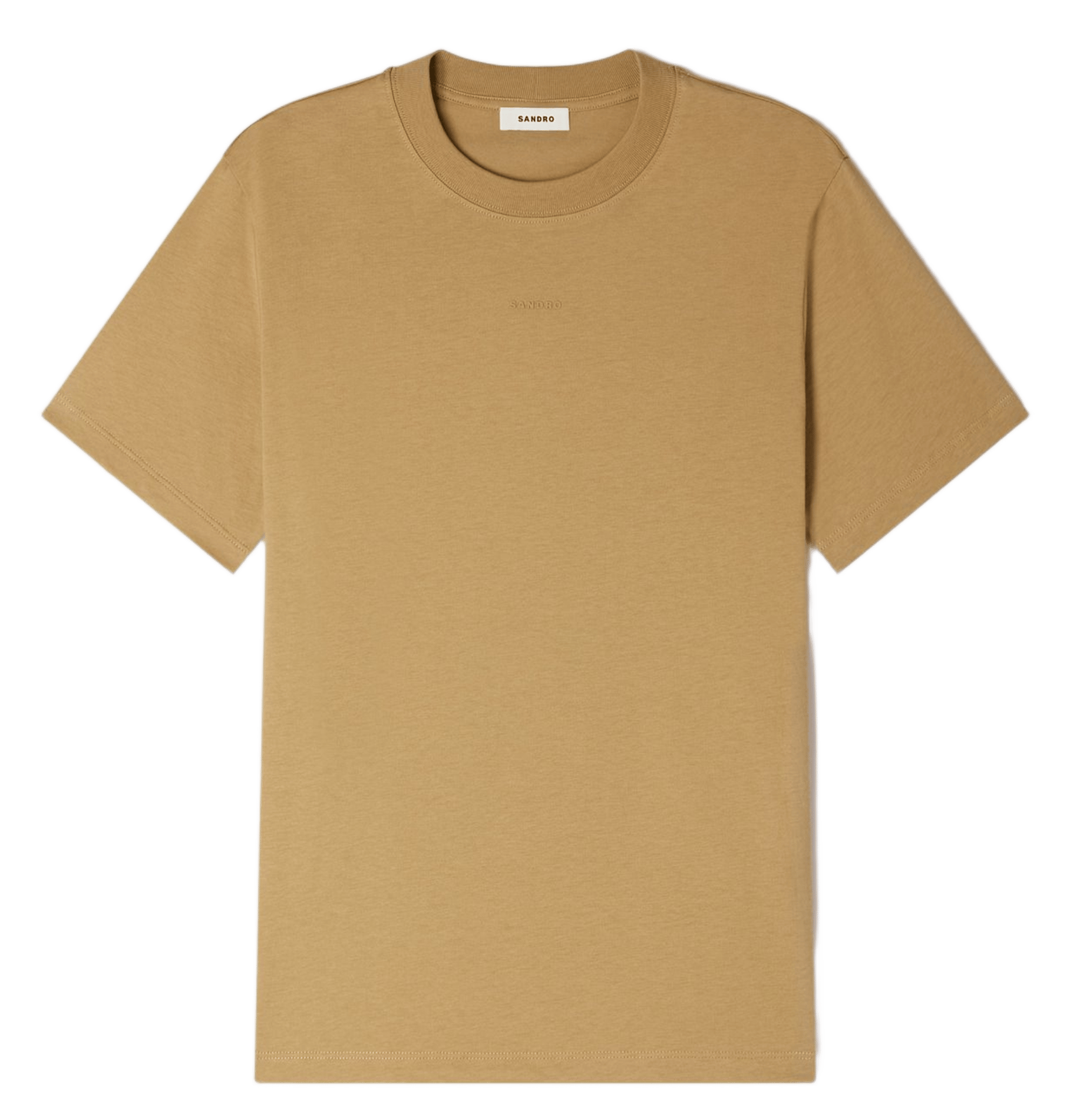 Tee-shirt col rond en coton SANDRO Beige
