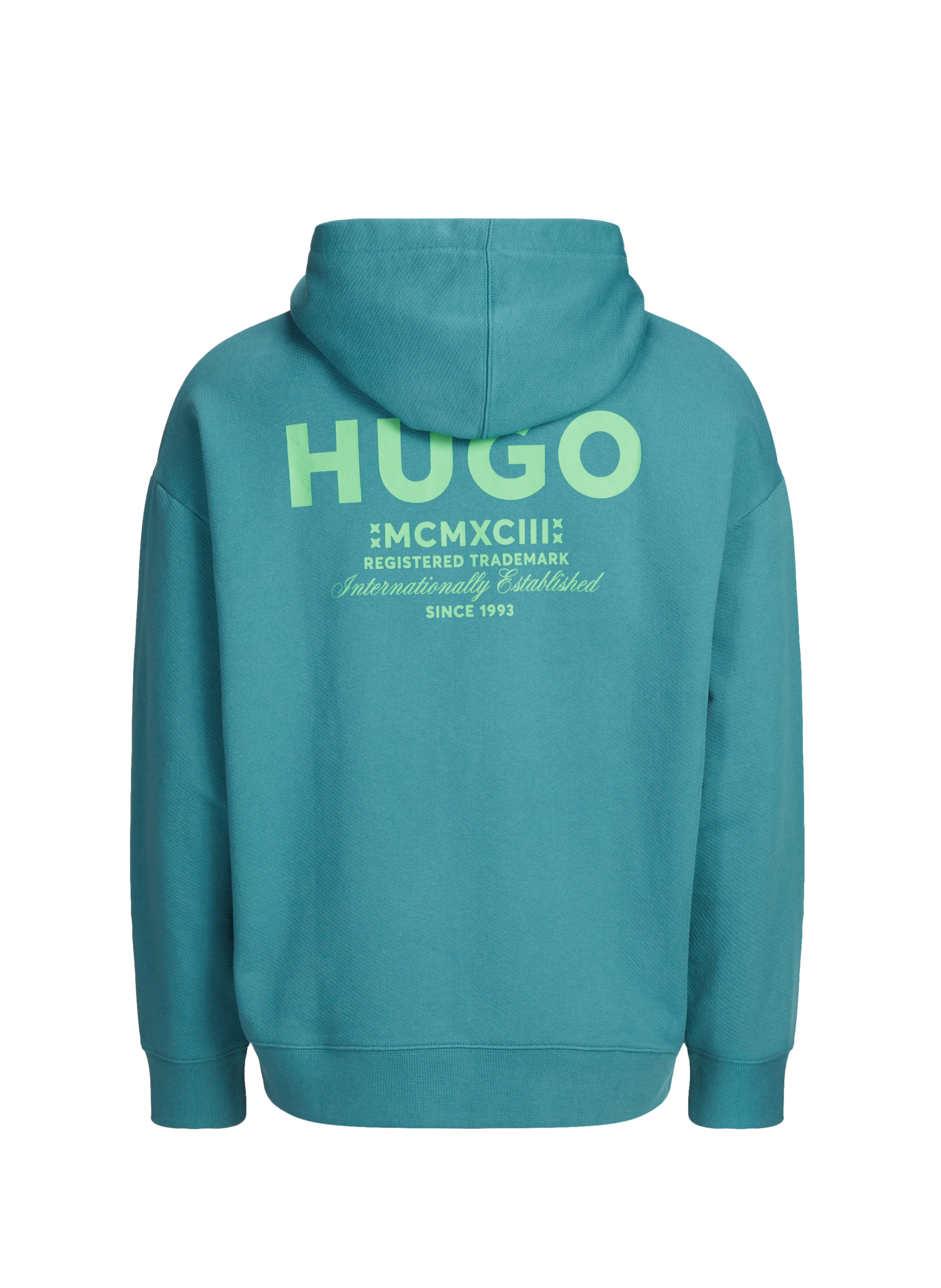 Oversized cotton hoodie HUGO BLUE Blue