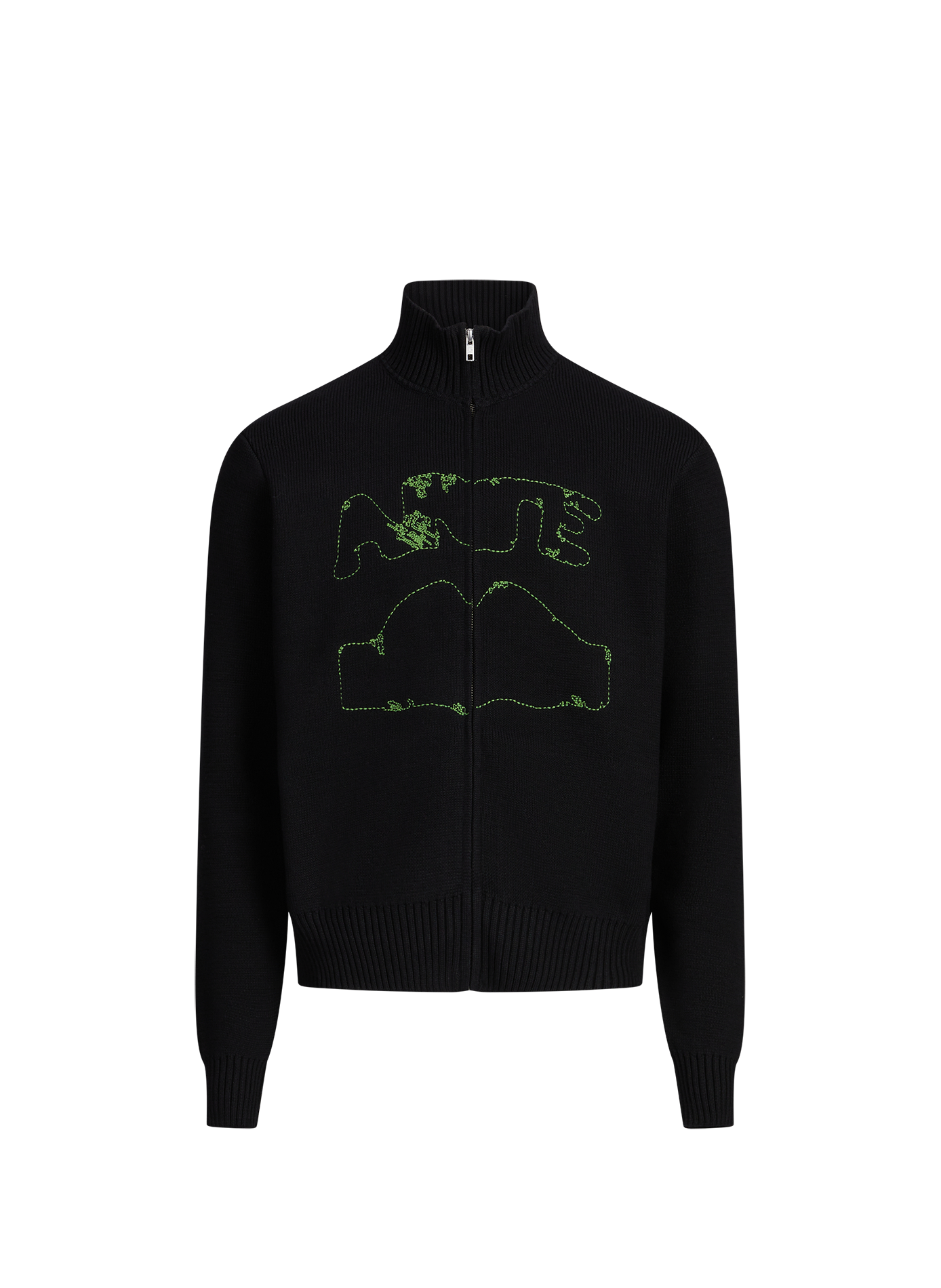 Zip-up pullover with a high collar in cotton ARTE ANTWERP Black