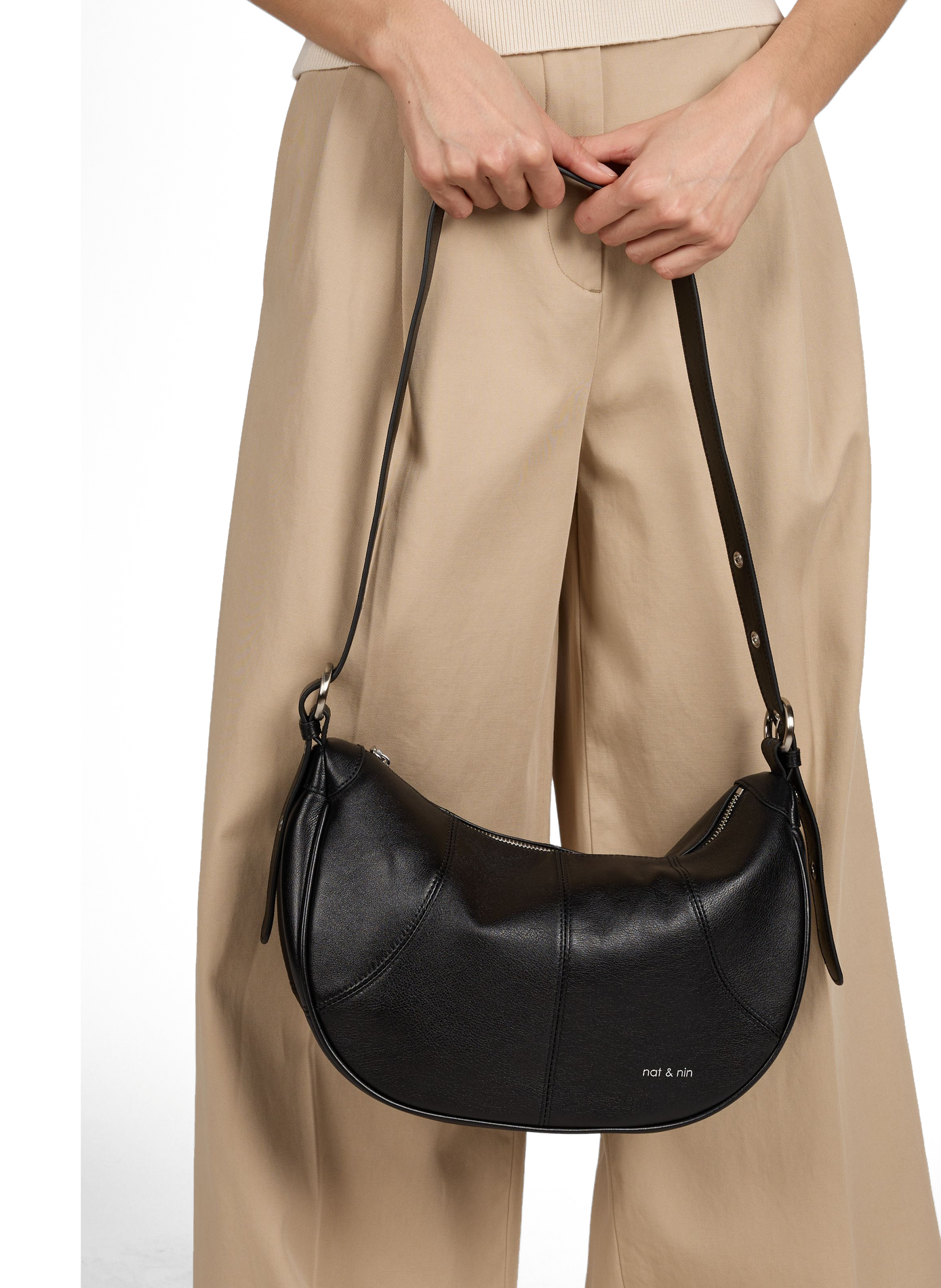 TARA leather bag NAT & NIN Black